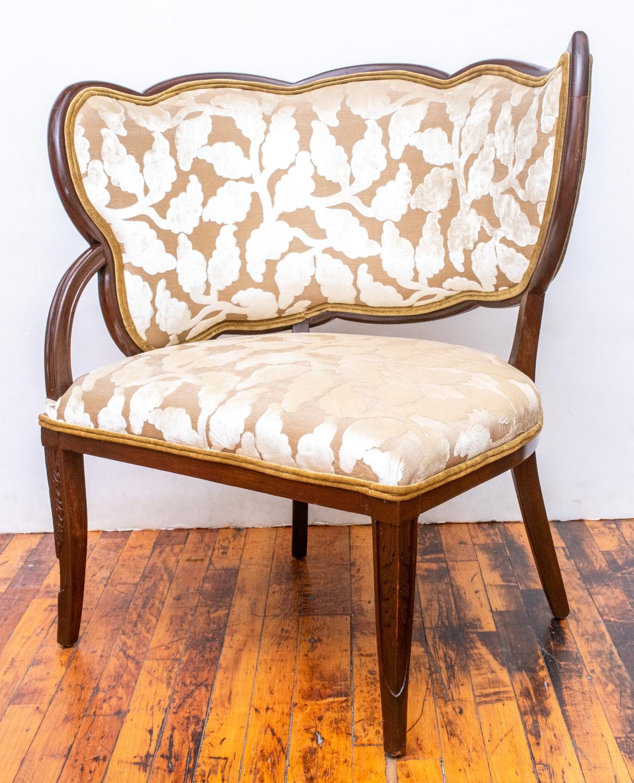 American Pair of Grosfeld House Mahogany Framed Leaf Chairs