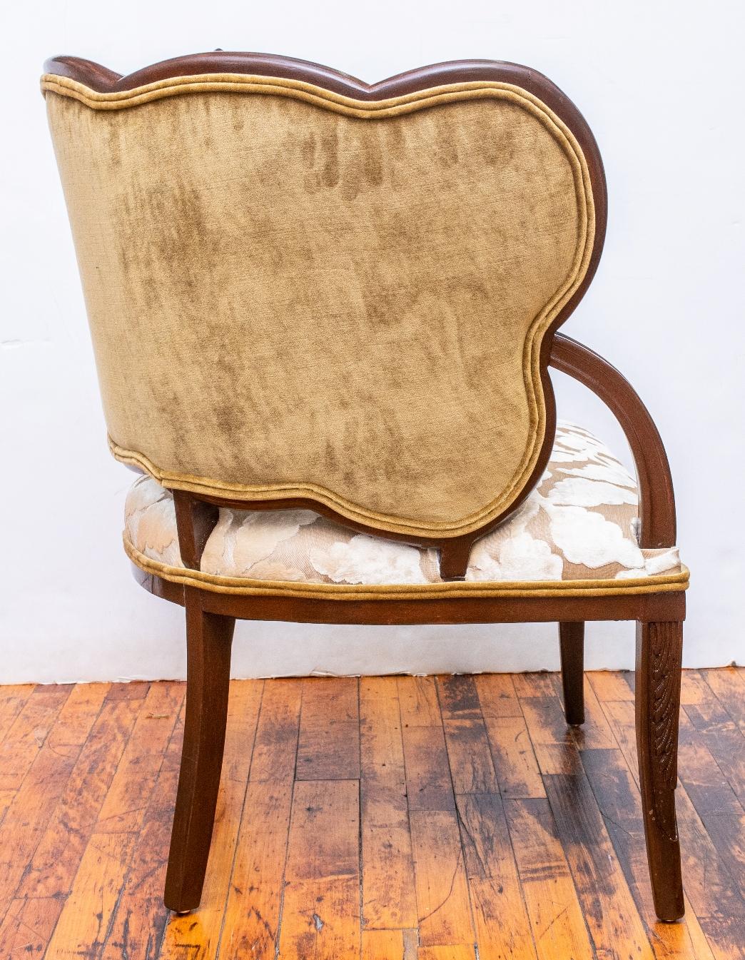 Pair of Grosfeld House Mahogany Framed Leaf Chairs 1