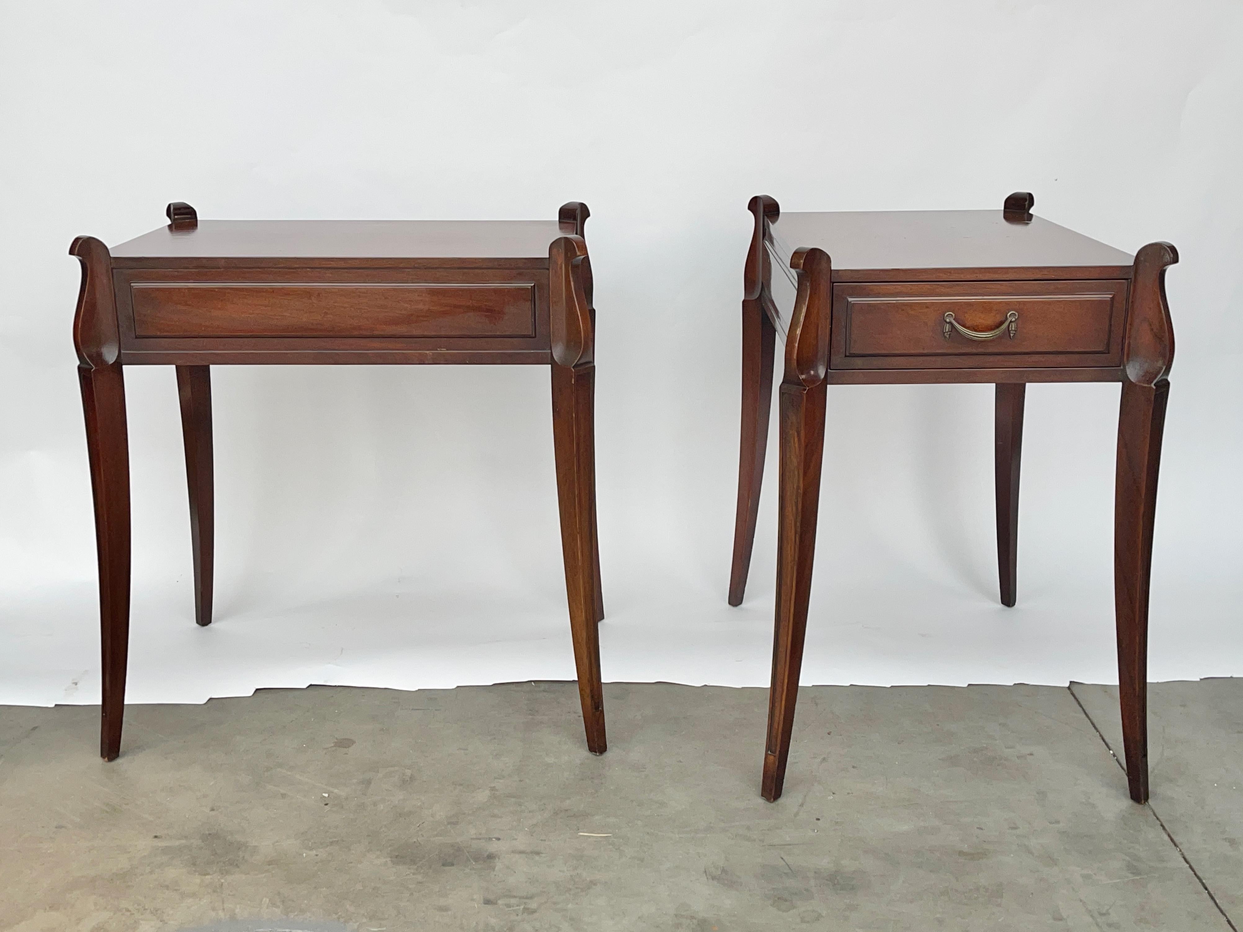 Pair of Grosfeld House No. 3726A Mahogany End Tables For Sale 4