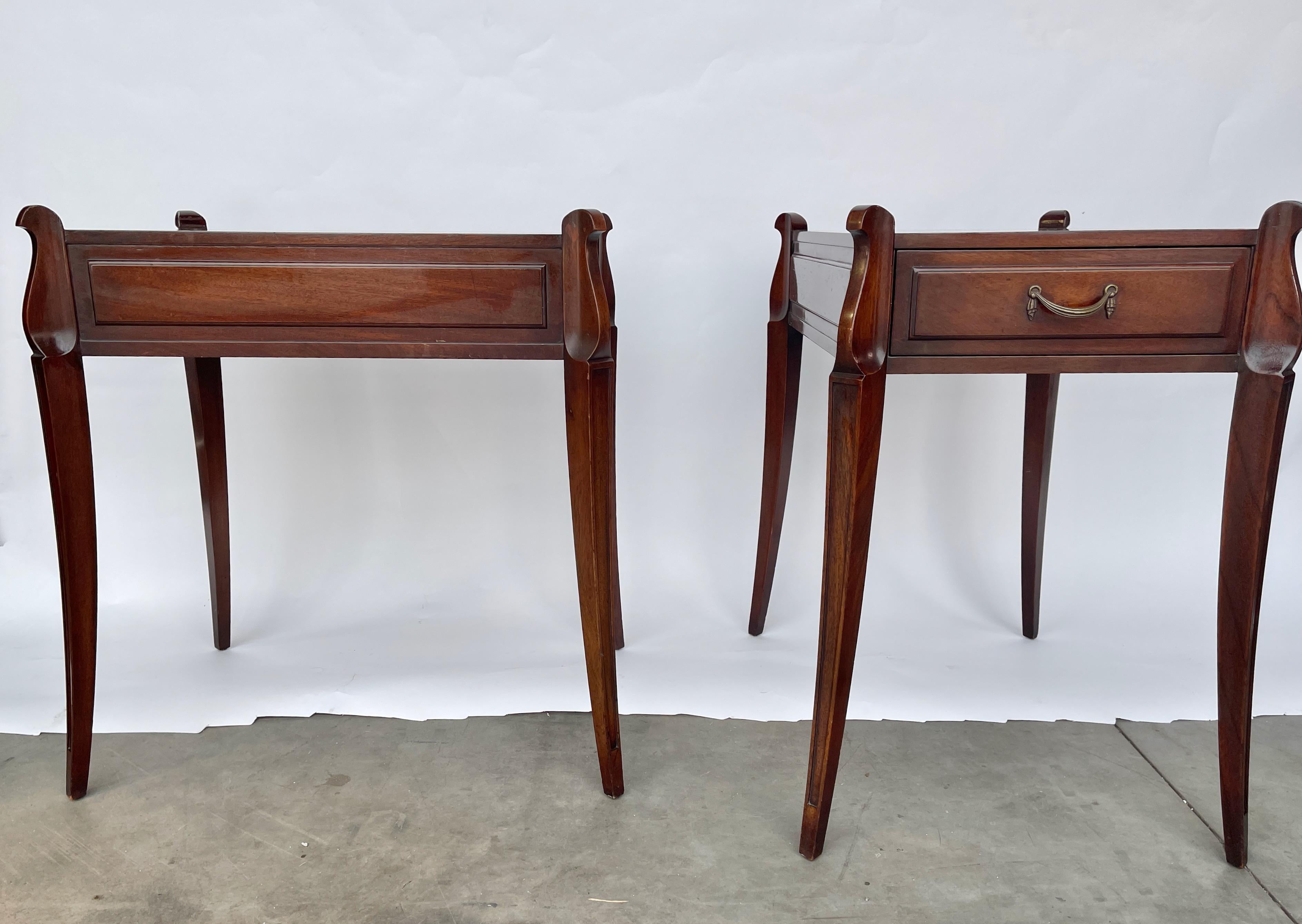 Pair of Grosfeld House No. 3726A Mahogany End Tables For Sale 7