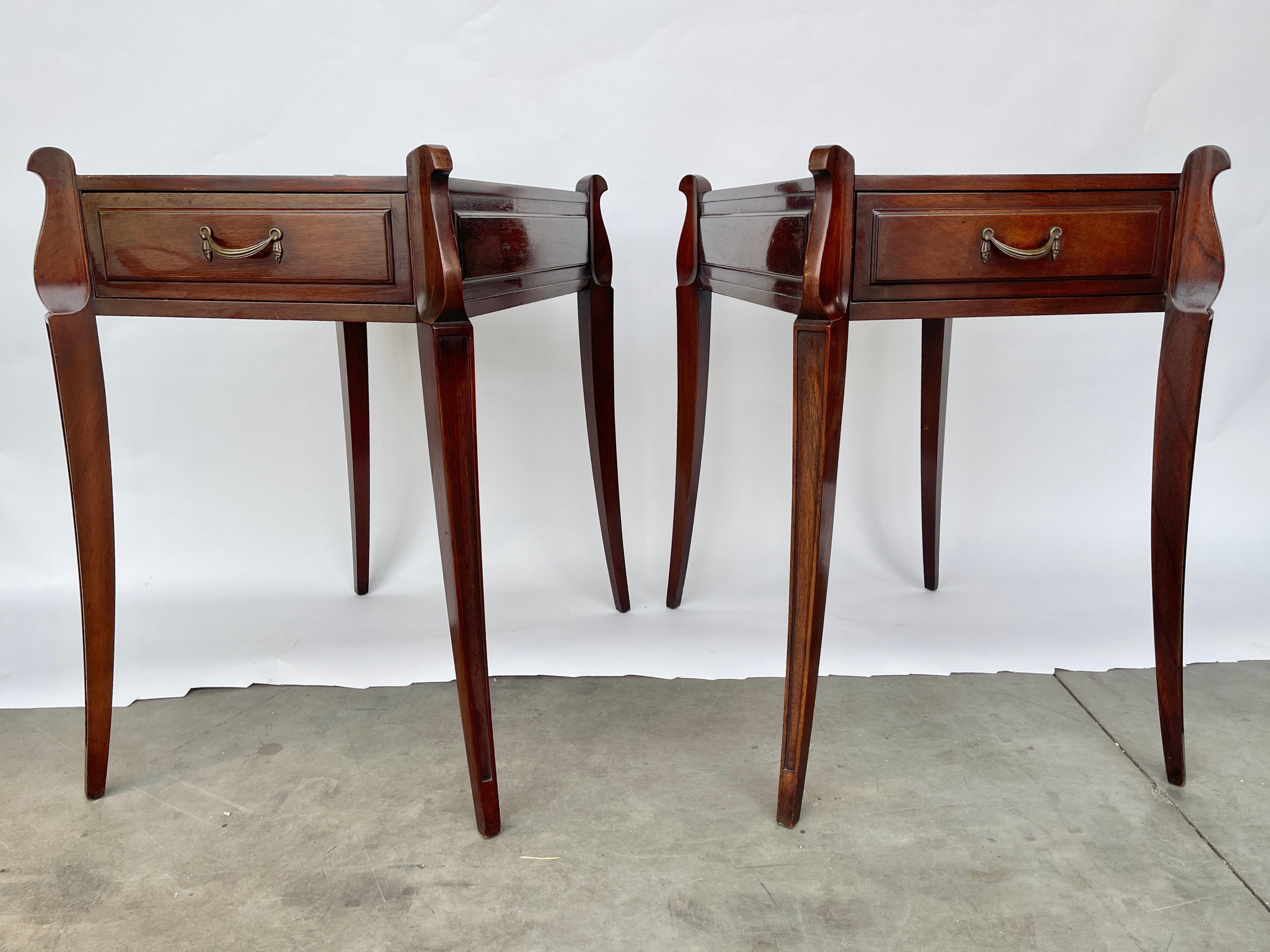 Pair of Grosfeld House No. 3726A Mahogany End Tables For Sale 8