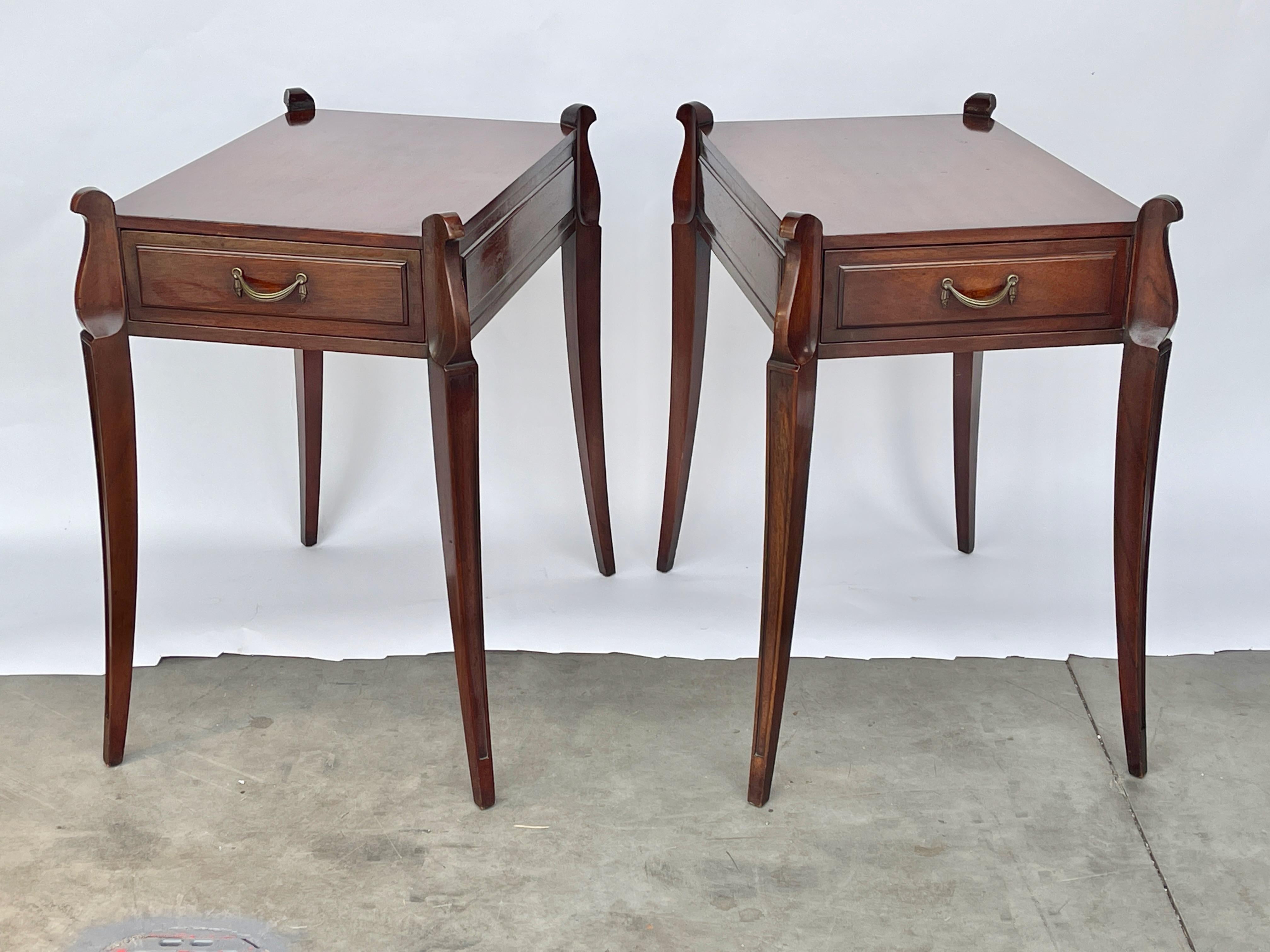 Pair of Grosfeld House No. 3726A Mahogany End Tables For Sale 9