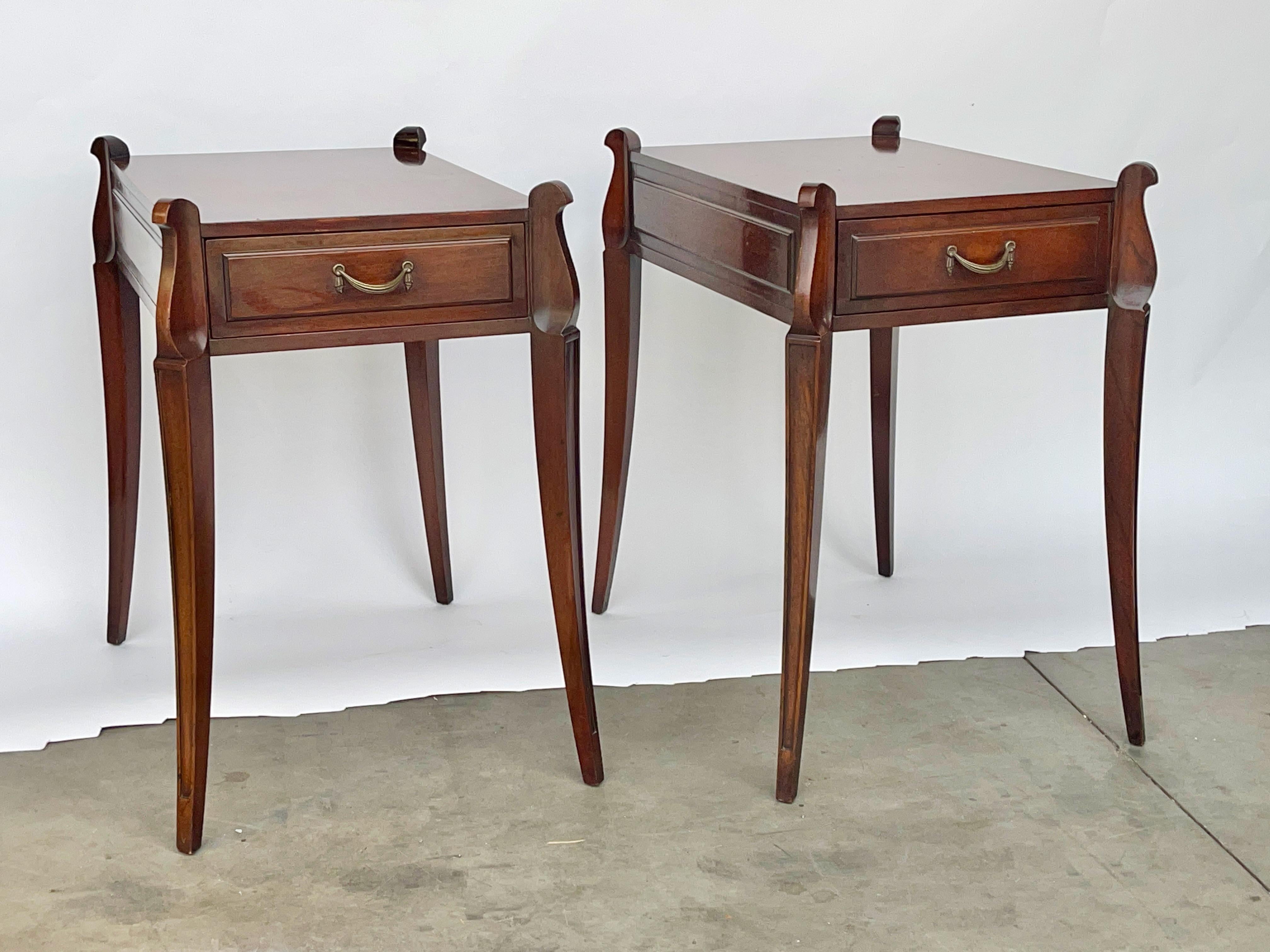 Pair of Grosfeld House No. 3726A Mahogany End Tables For Sale 11