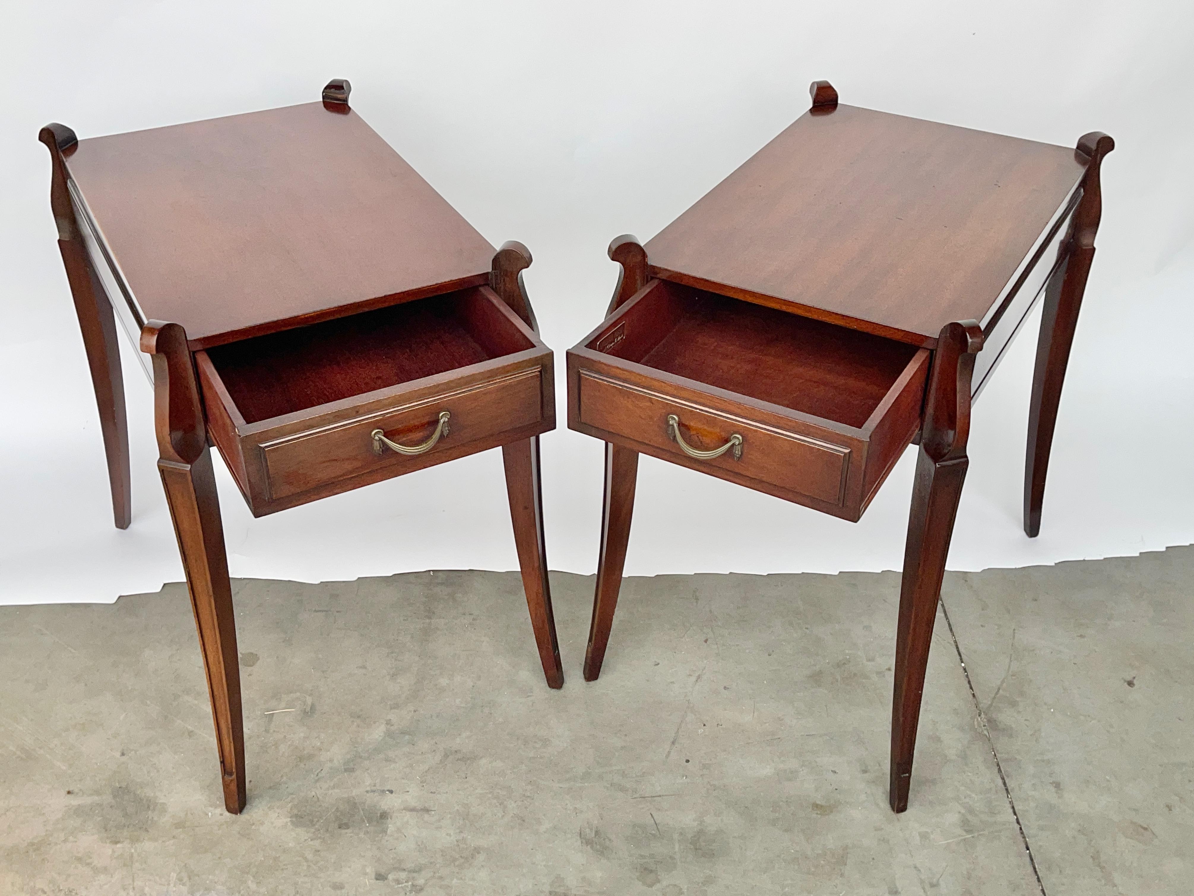 Mid-20th Century Pair of Grosfeld House No. 3726A Mahogany End Tables For Sale
