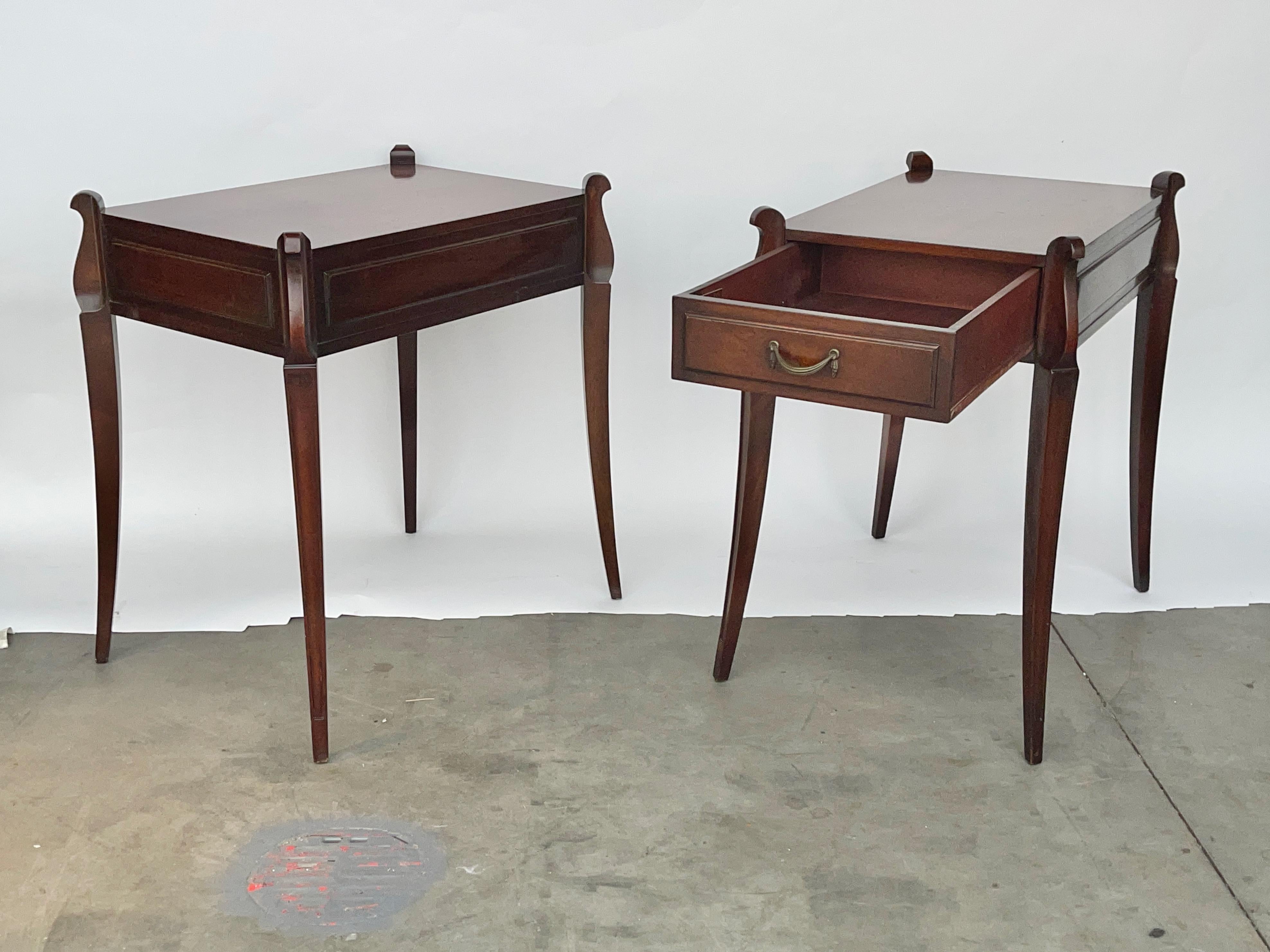 Pair of Grosfeld House No. 3726A Mahogany End Tables For Sale 3