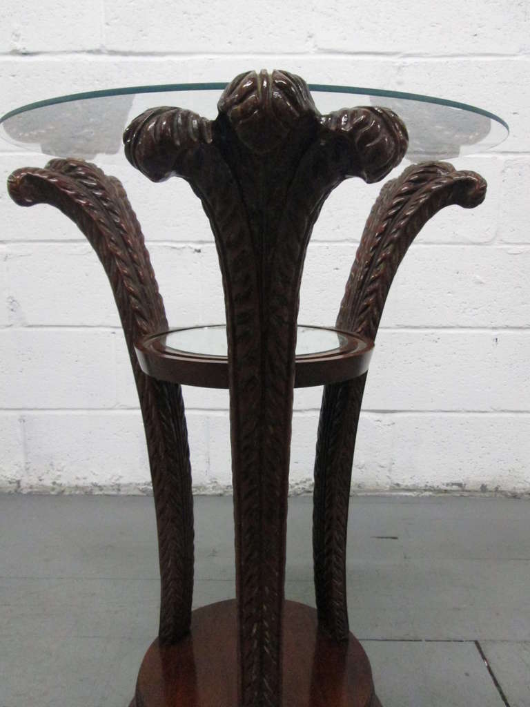 Art Deco Pair of Grosfeld House Plume Base Side Tables For Sale