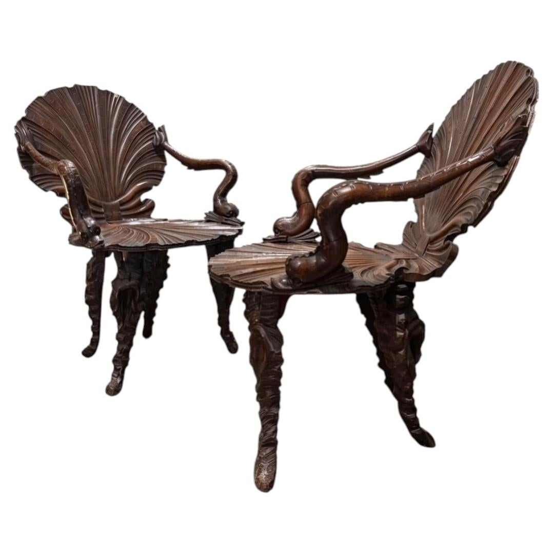 Paire de fauteuils « Grotto », Venise, XIXe siècle, Pauly & Cie