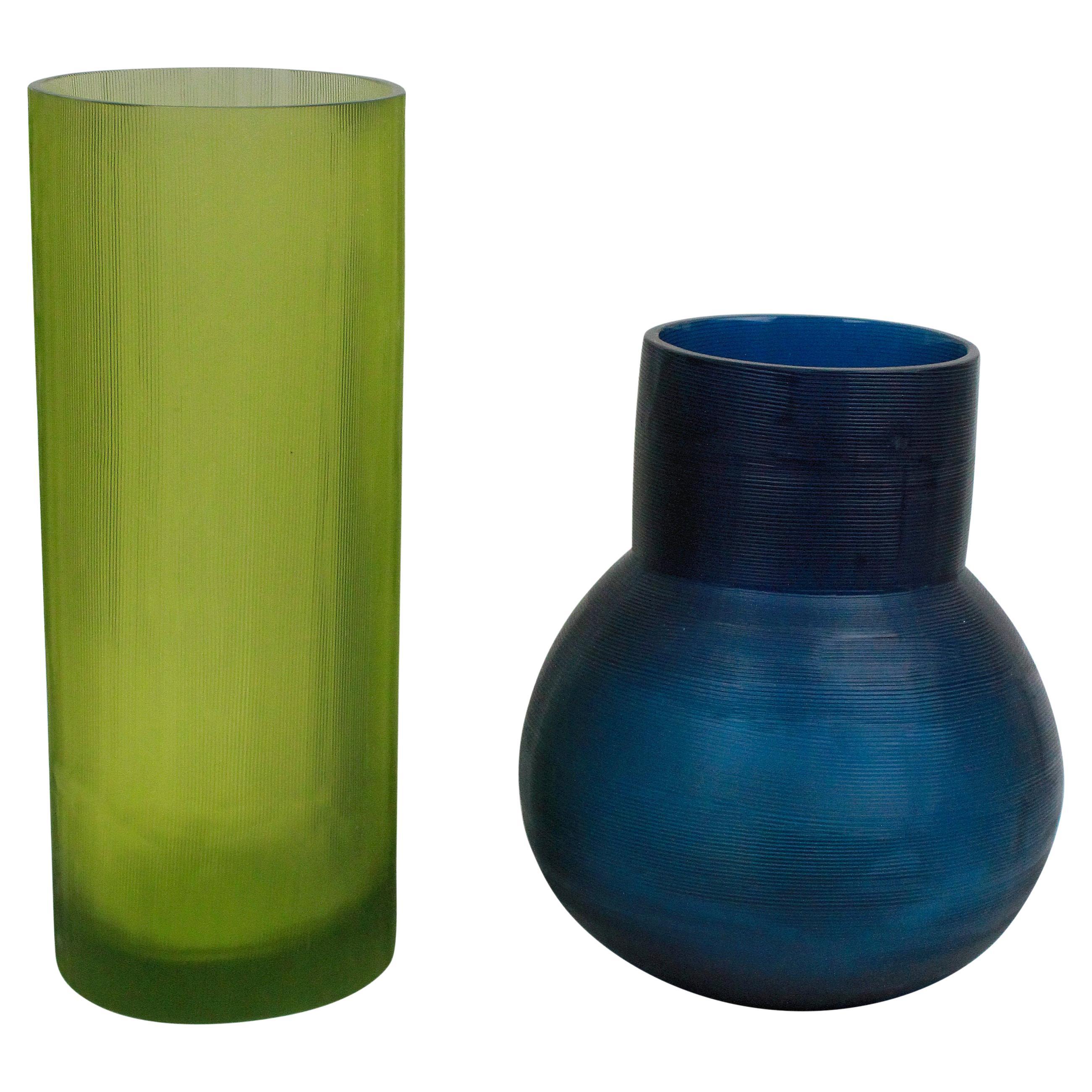 Pair of Guaxs Glass Vases in Stunning Colors