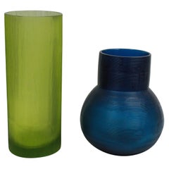 Paire de vases en verre Guaxs aux couleurs étonnantes