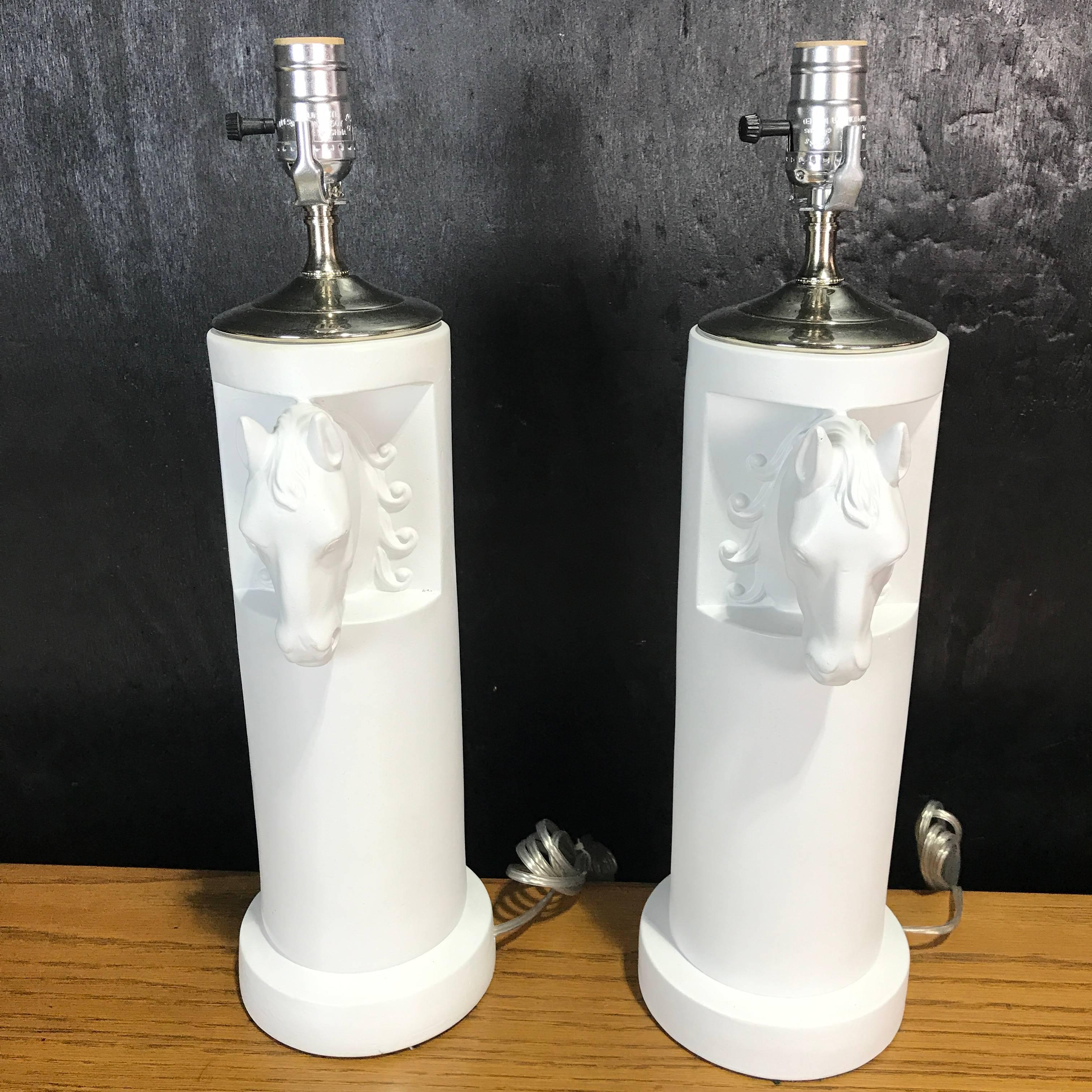 Pair of Gucci Blanc de Chine Equestrian Lamps 1