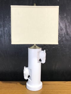 Pair of Gucci Blanc de Chine Equestrian Lamps
