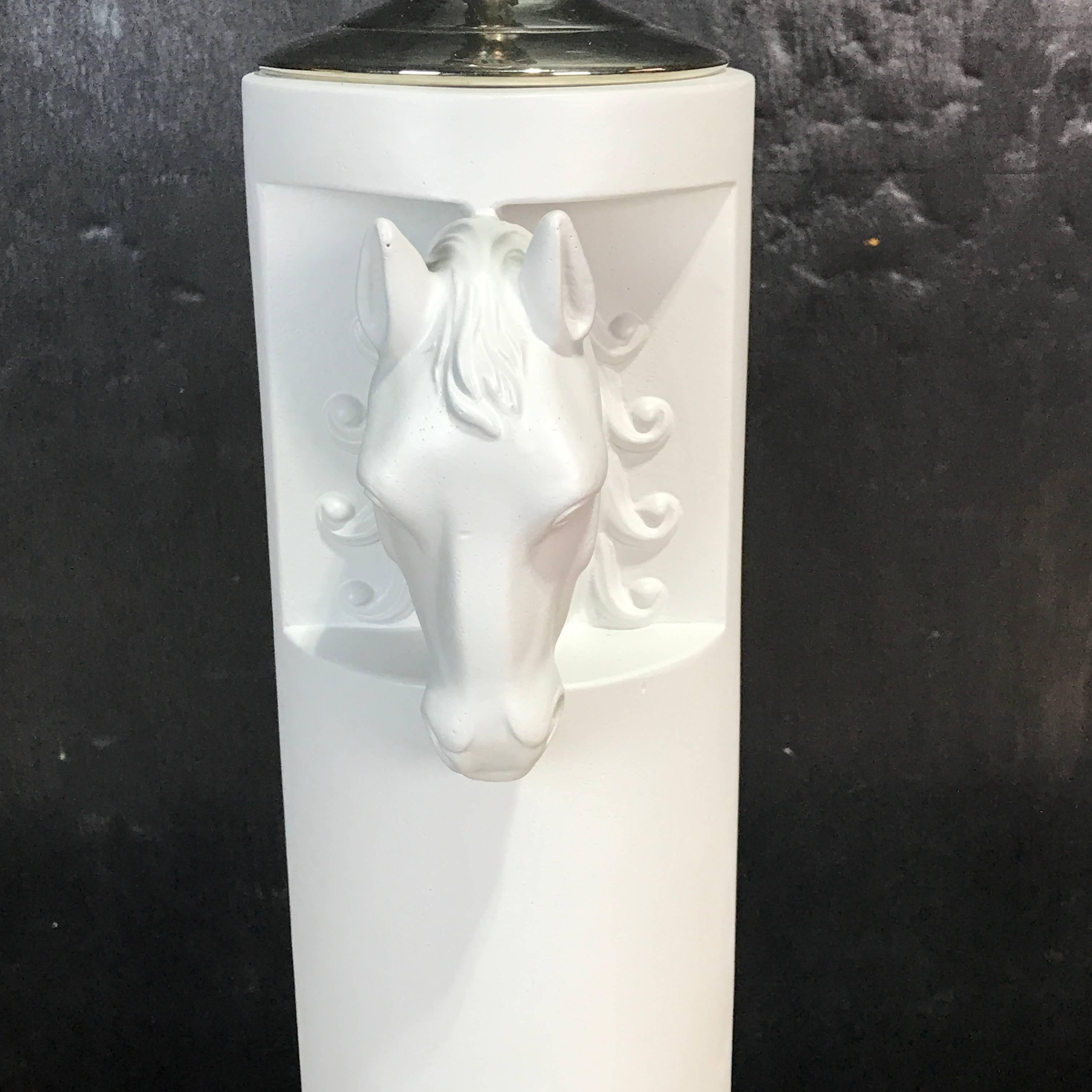 Italian Pair of Gucci Blanc de Chine Equestrian Lamps