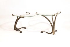 Pair of Gueridon Table By Lothar Klute with blown Glass