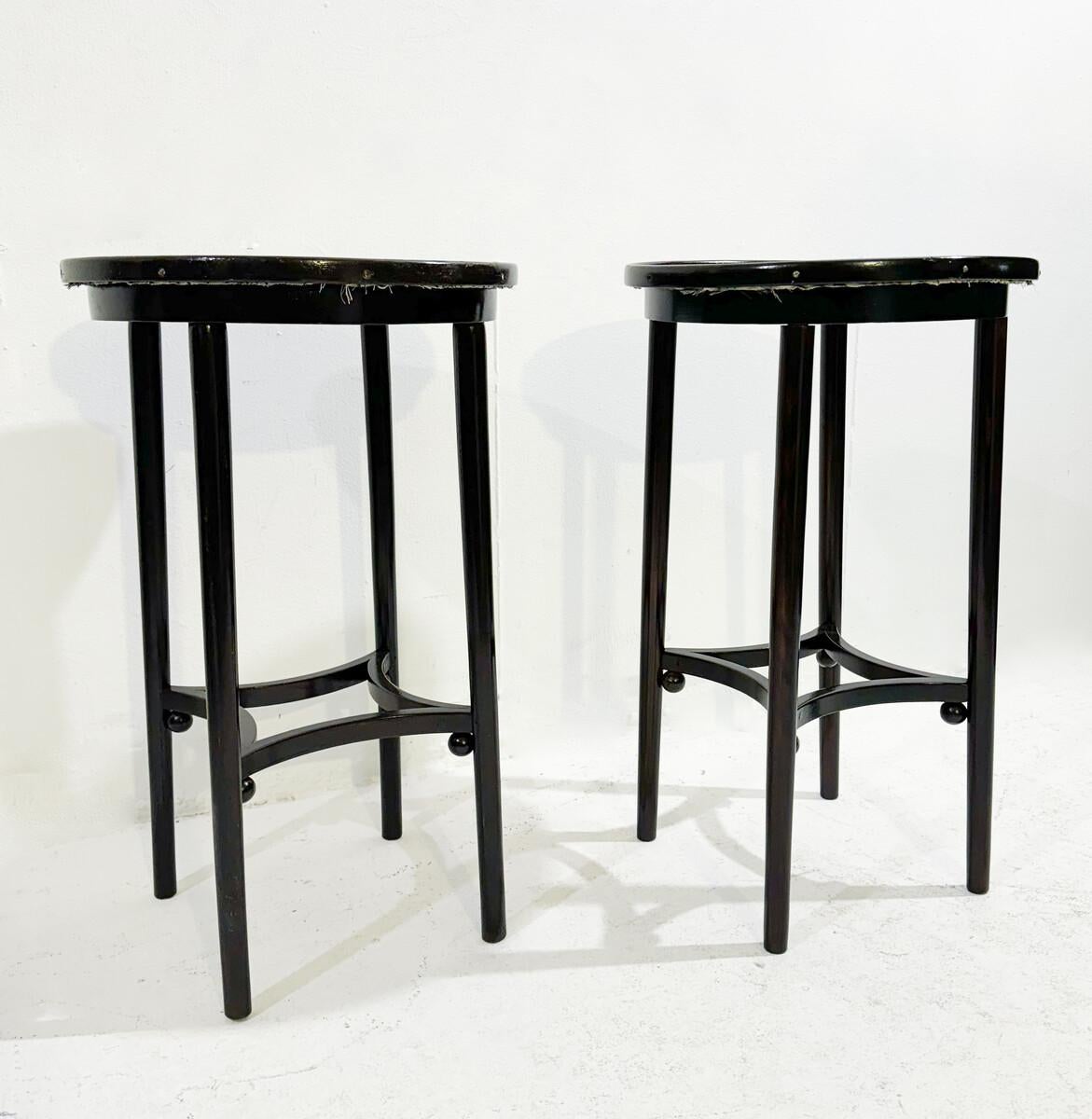 Pair of Gueridons Thonet in the style of Josef Hoffmann For Sale 1