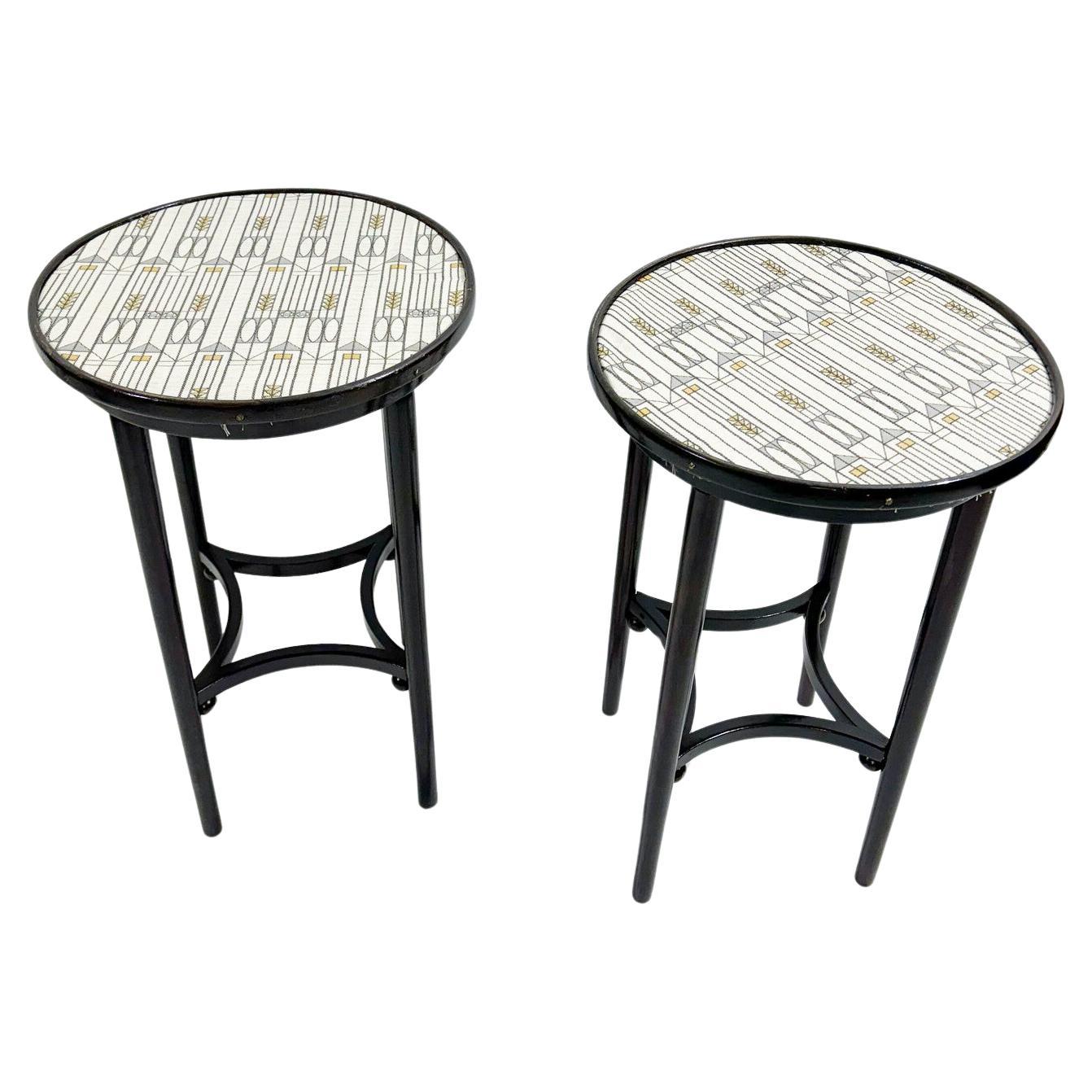 Pair of Gueridons Thonet in the style of Josef Hoffmann For Sale