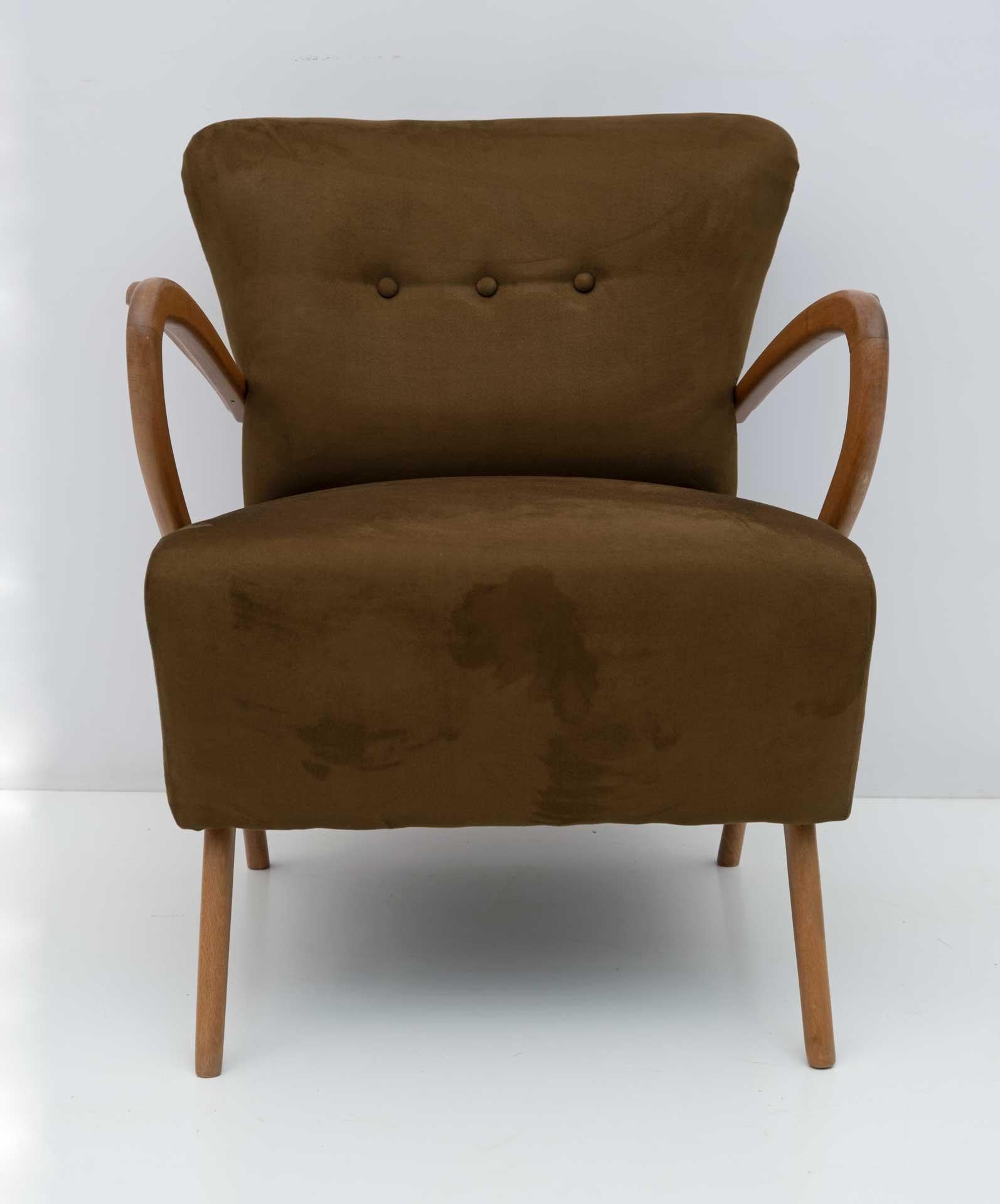 Pair of Guglielmo Ulrich Mid-Century Modern Italian Velvet Armchairs, 1950s 6