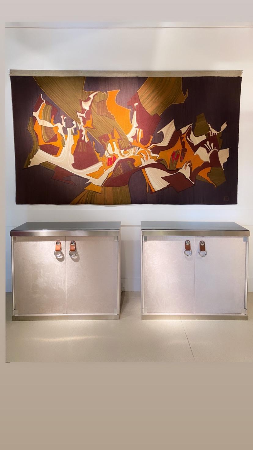 Mid-Century Modern Pair of Guido Faleschini Cabinets 