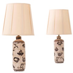 Vintage Pair of Guido Gambone Lamps