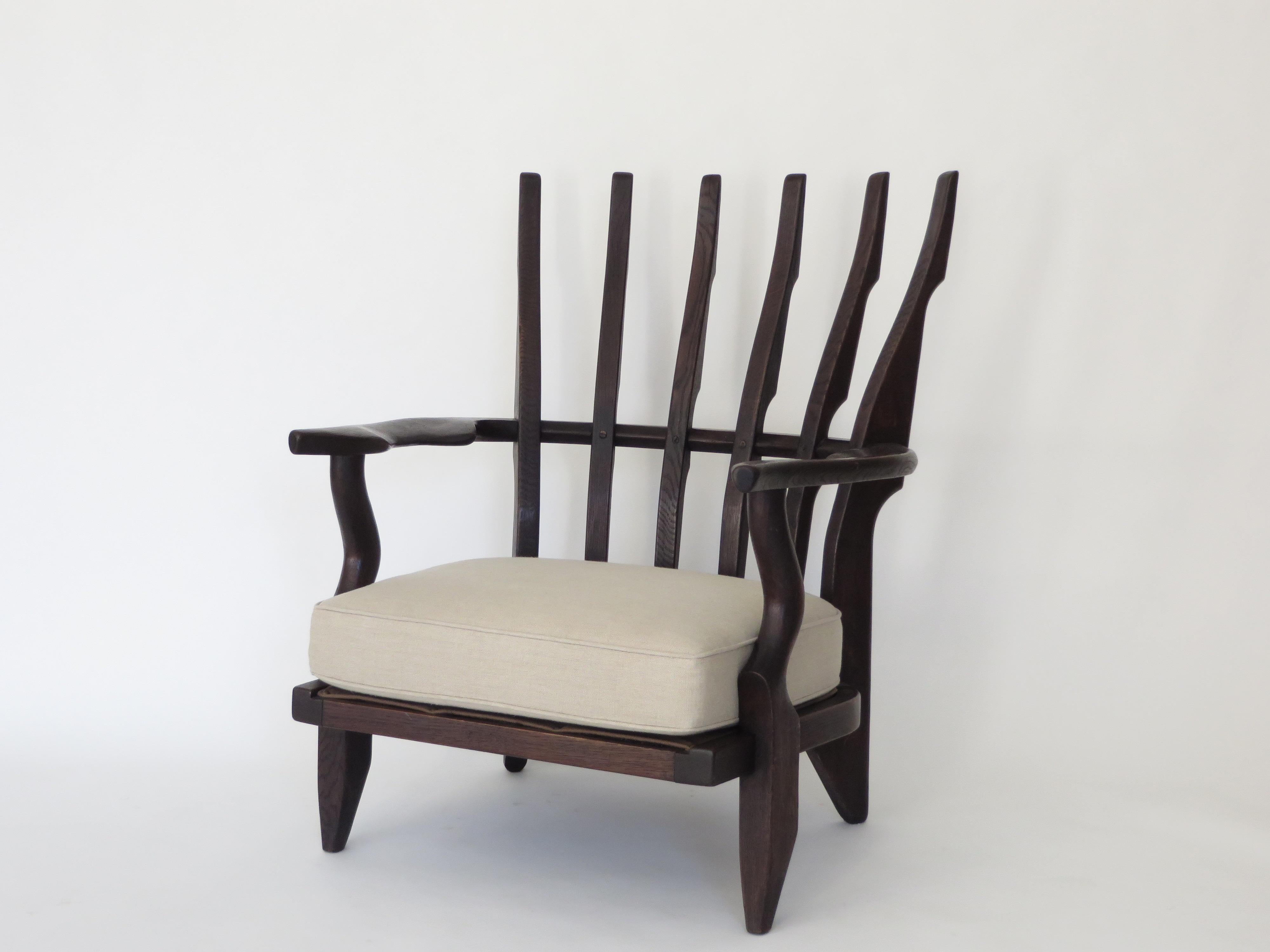 Guillerme et Chambron for Votre Maison Petit Repos Ebonzied French Lounge Chairs 3