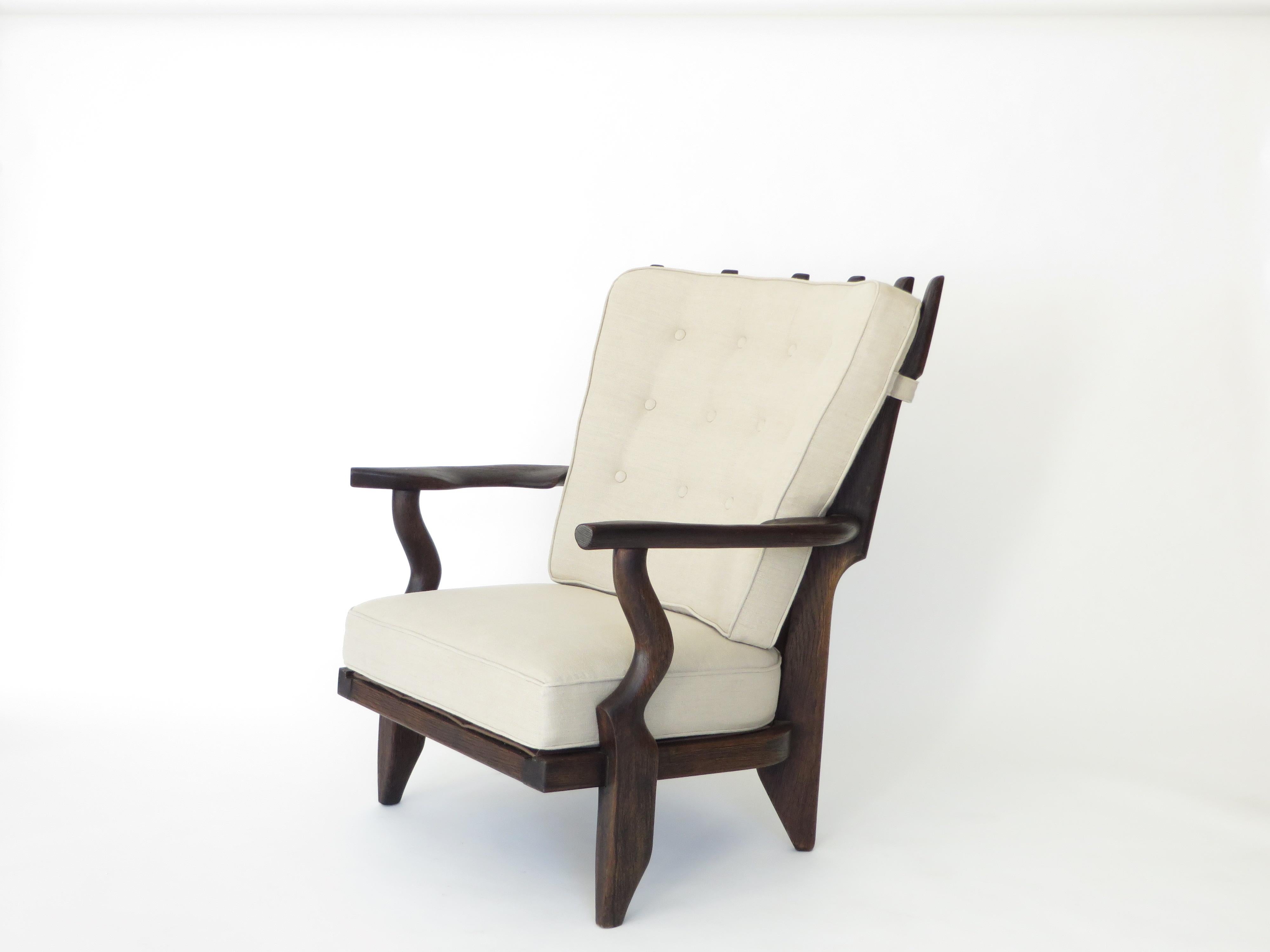 Guillerme et Chambron for Votre Maison Petit Repos Ebonzied French Lounge Chairs 4