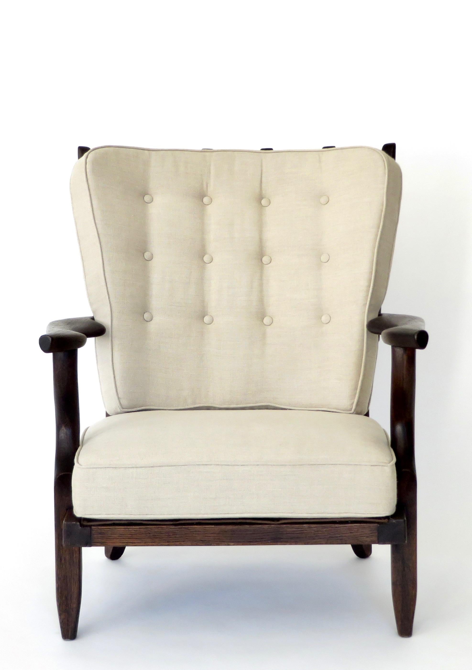 Ebonized Guillerme et Chambron for Votre Maison Petit Repos Ebonzied French Lounge Chairs