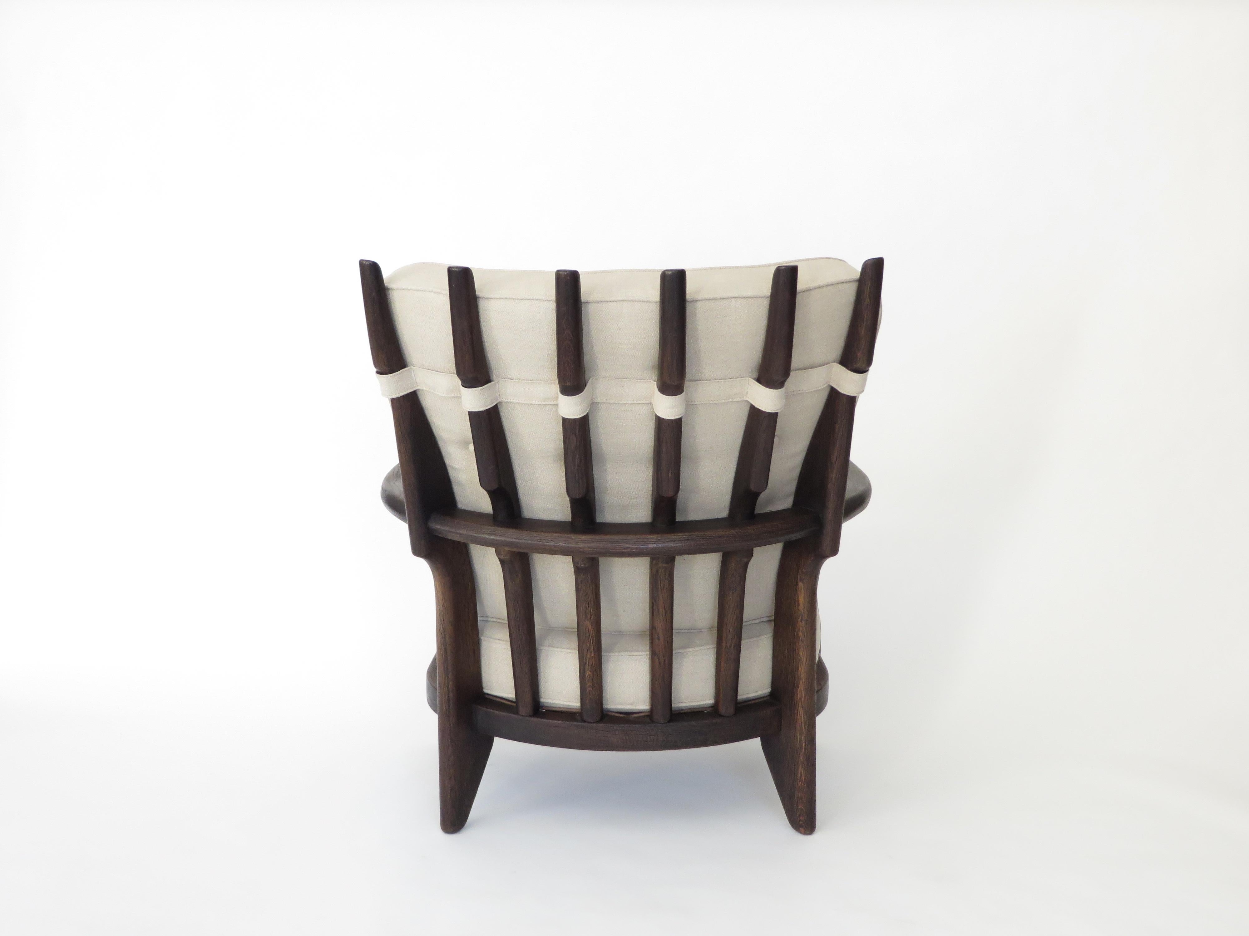 Mid-20th Century Guillerme et Chambron for Votre Maison Petit Repos Ebonzied French Lounge Chairs