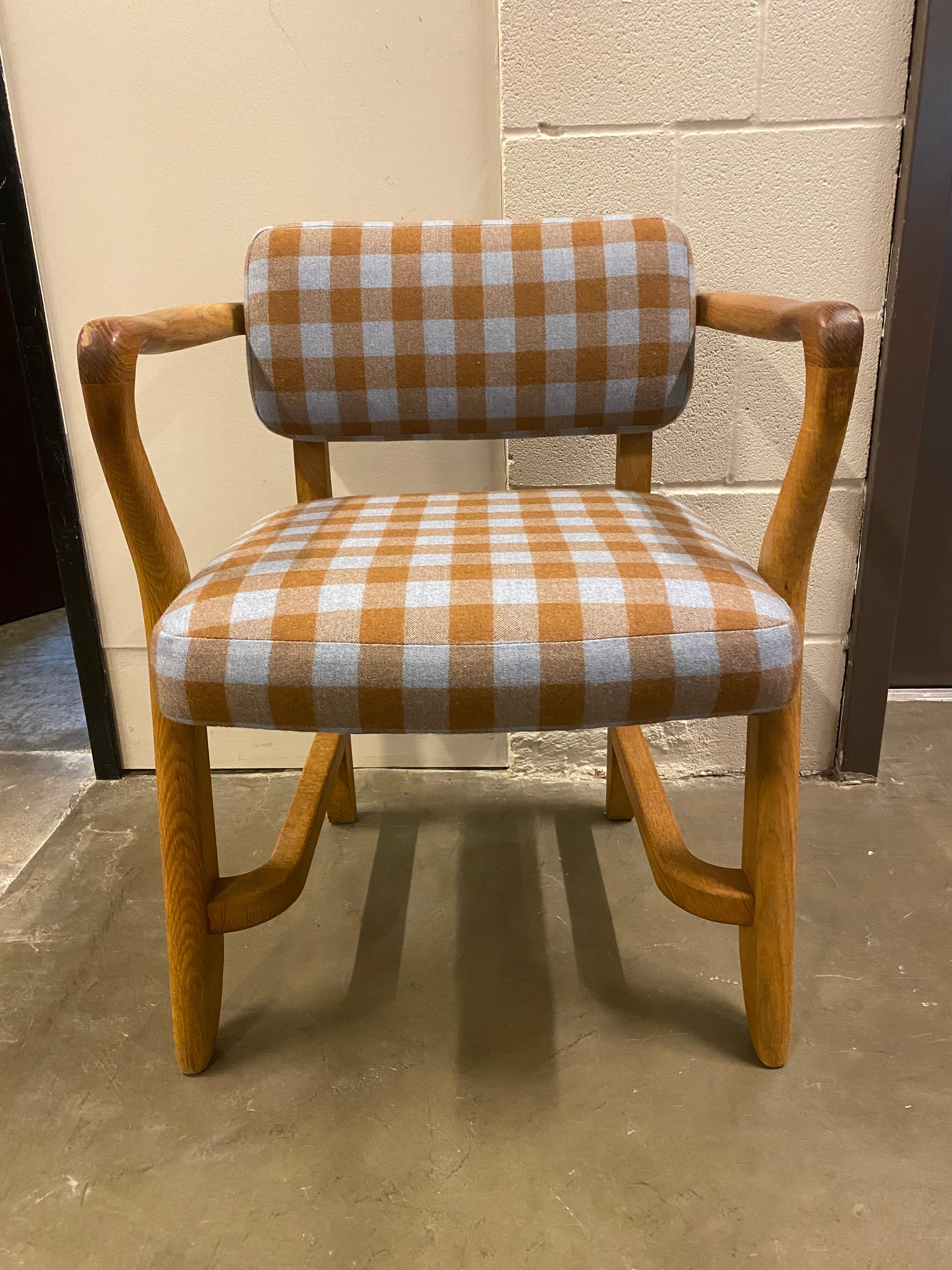 Pair of Guillerme & Chambron Armchairs, France, 1950's In Good Condition In Austin, TX