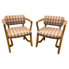 Pair of Guillerme & Chambron Armchairs, France, 1950's