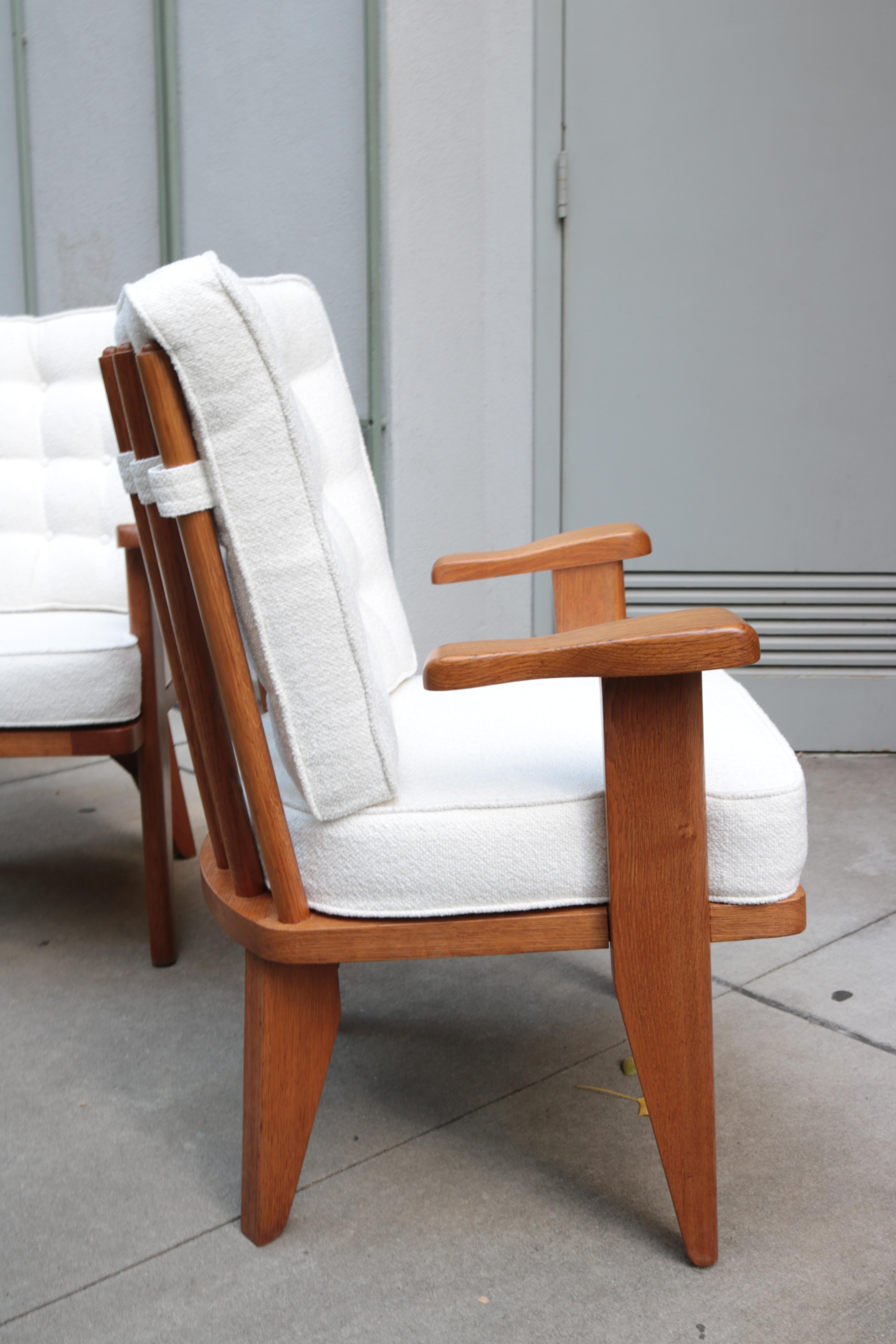 Italian Pair of Guillerme & Chambron Modernist Armchairs