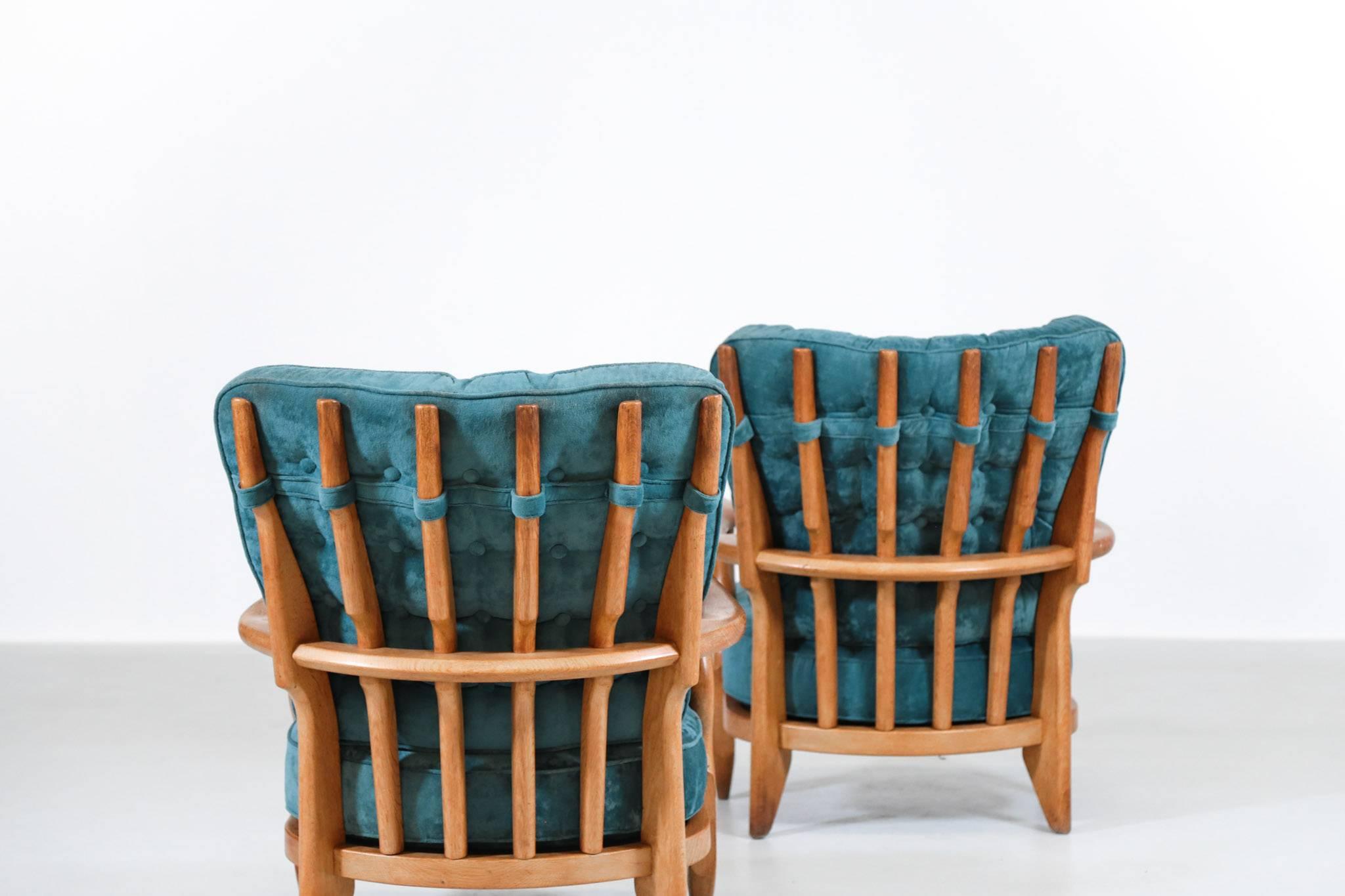 Pair of Guillerme et Chambron Armchairs 