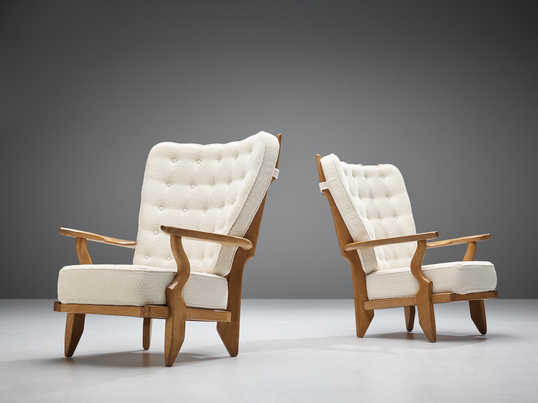 Pair of Guillerme et Chambron Customizable 'Grand Repos' Lounge Chairs In Excellent Condition In Waalwijk, NL