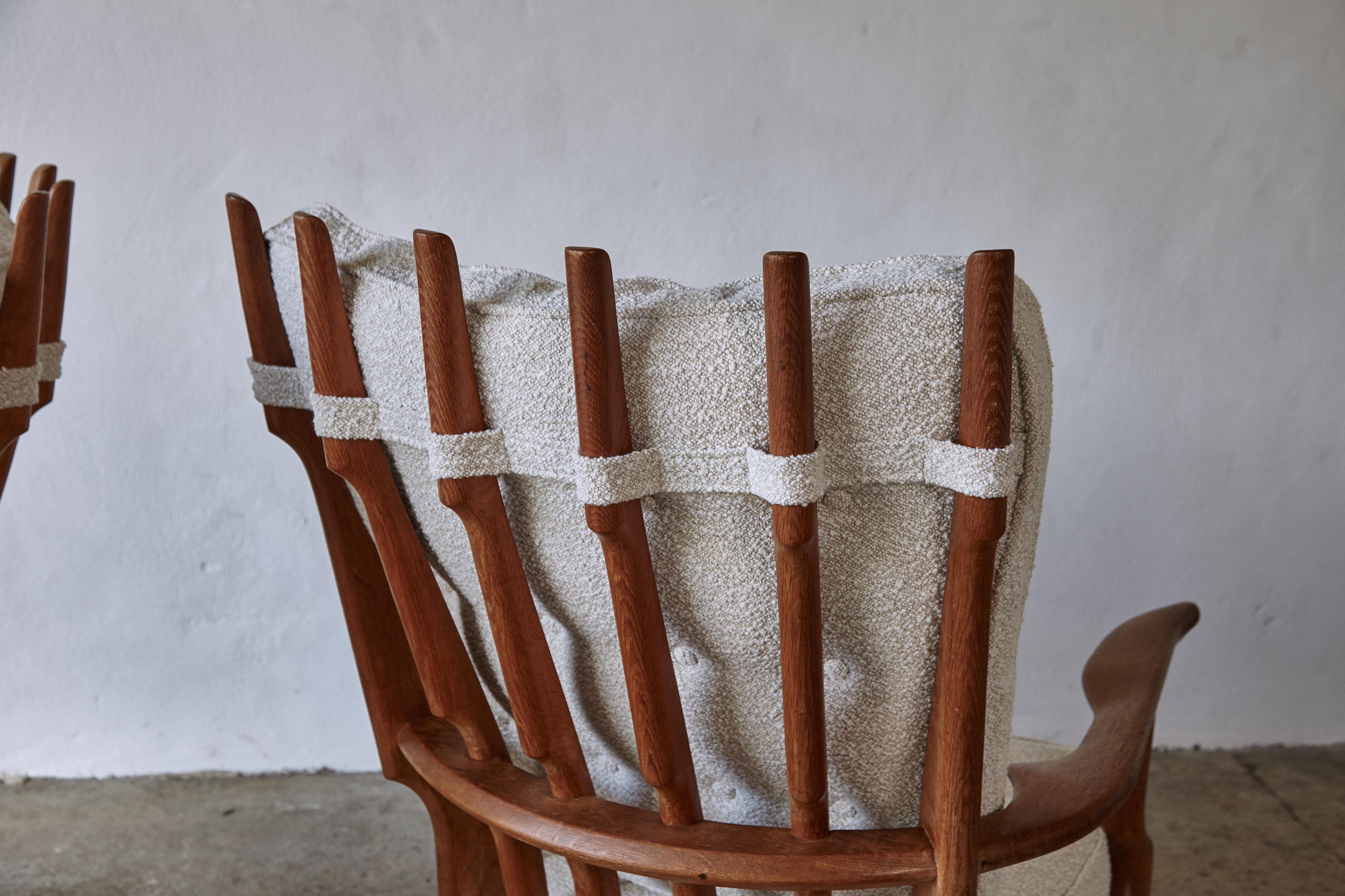 Pair of Guillerme et Chambron Grand Repos Chairs, France, 1960s 2