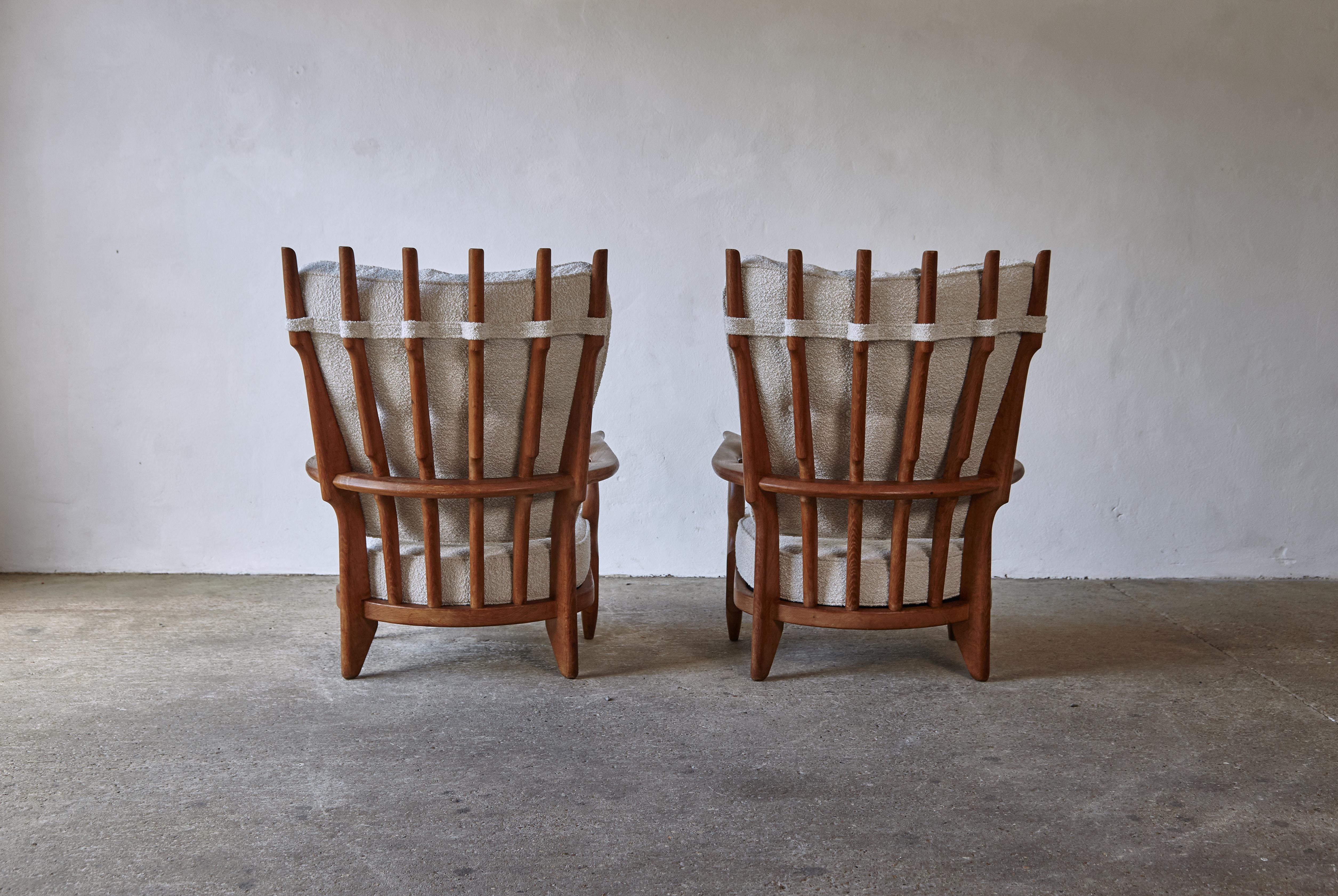 Pair of Guillerme et Chambron Grand Repos Chairs, France, 1960s In Good Condition In London, GB