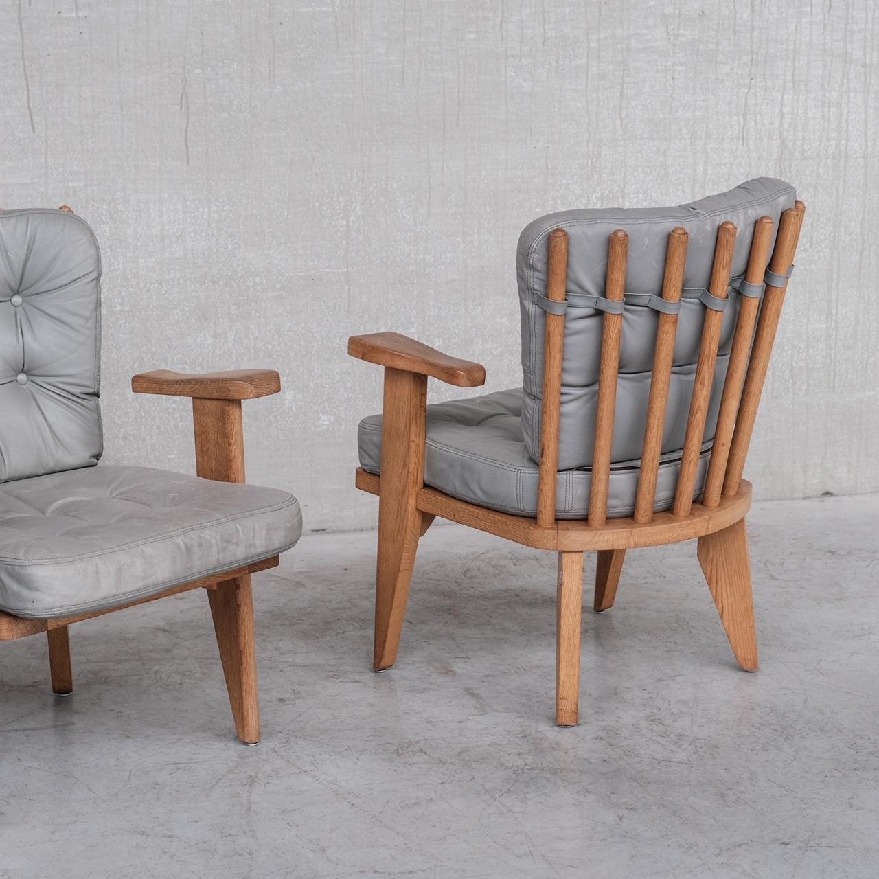 Pair of Guillerme et Chambron Mid-Century French Armchairs 11