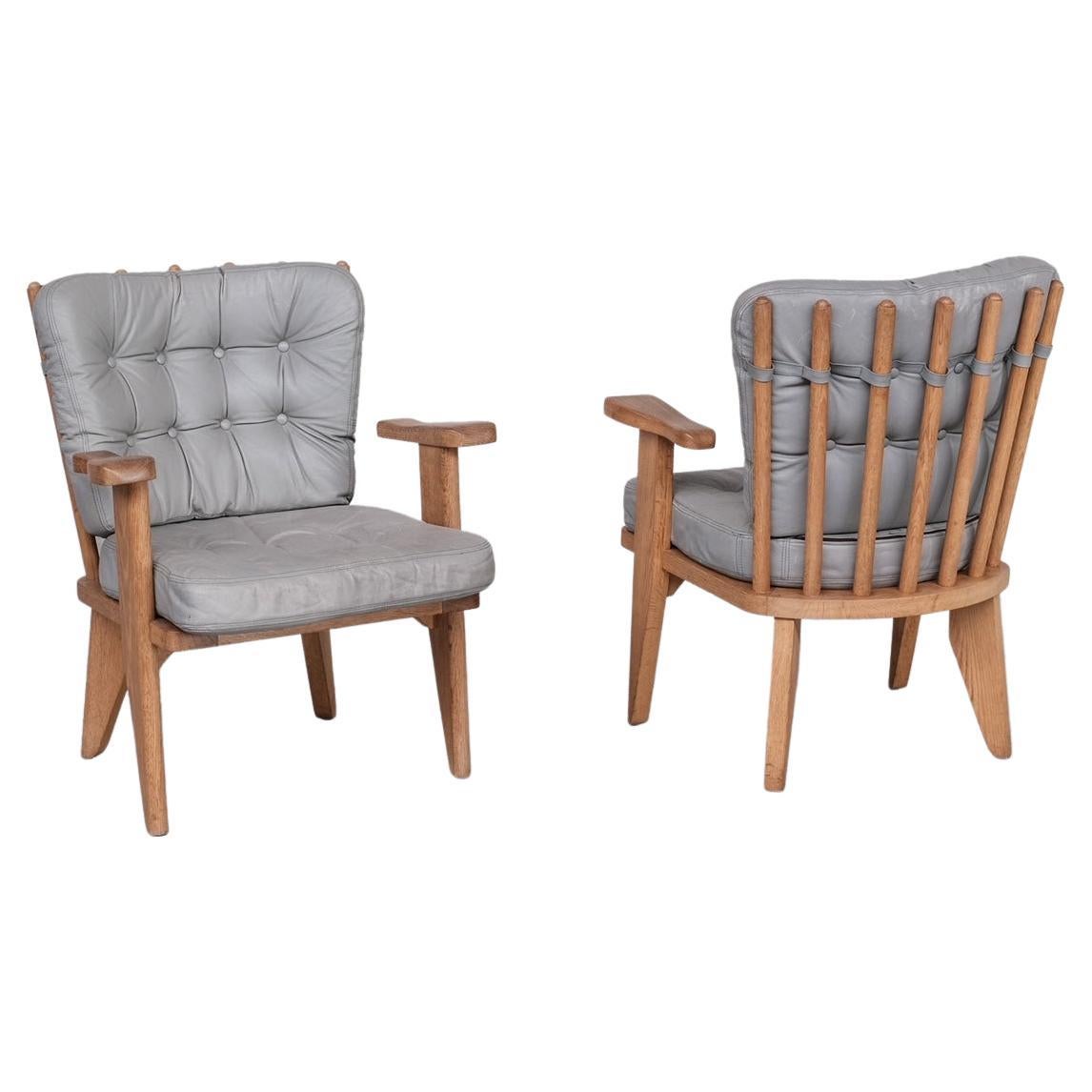 Pair of Guillerme et Chambron Mid-Century French Armchairs