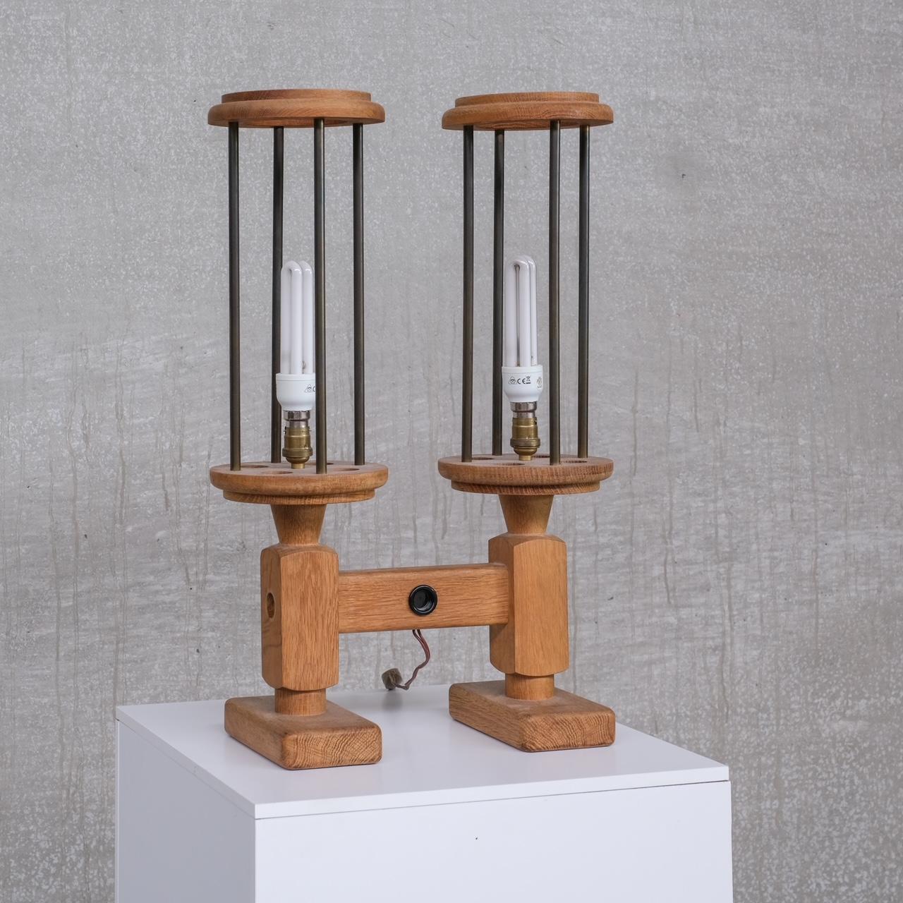 20th Century Pair of Guillerme et Chambron Mid-Century French Table Lamps For Sale