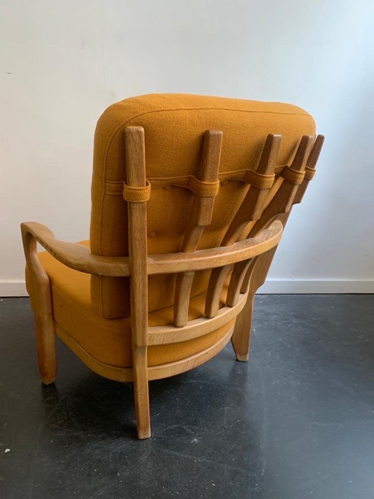 French Pair of guillerme et chambron oak armchairs  For Sale