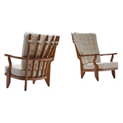 Pair of Guillerme et Chambron "repos" Lounge Chairs, France, 1950s