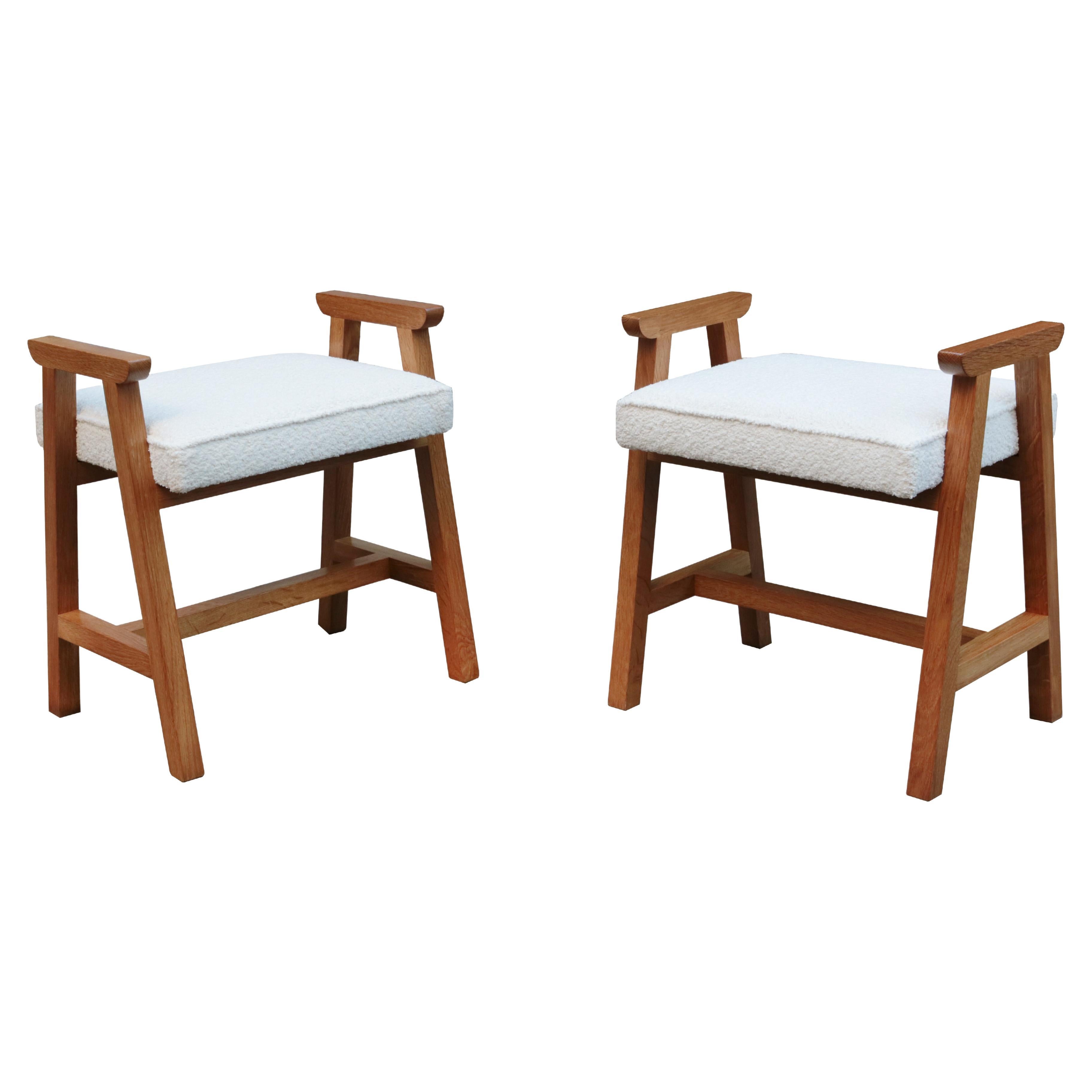 Pair of Guillerme et Chambron Stools