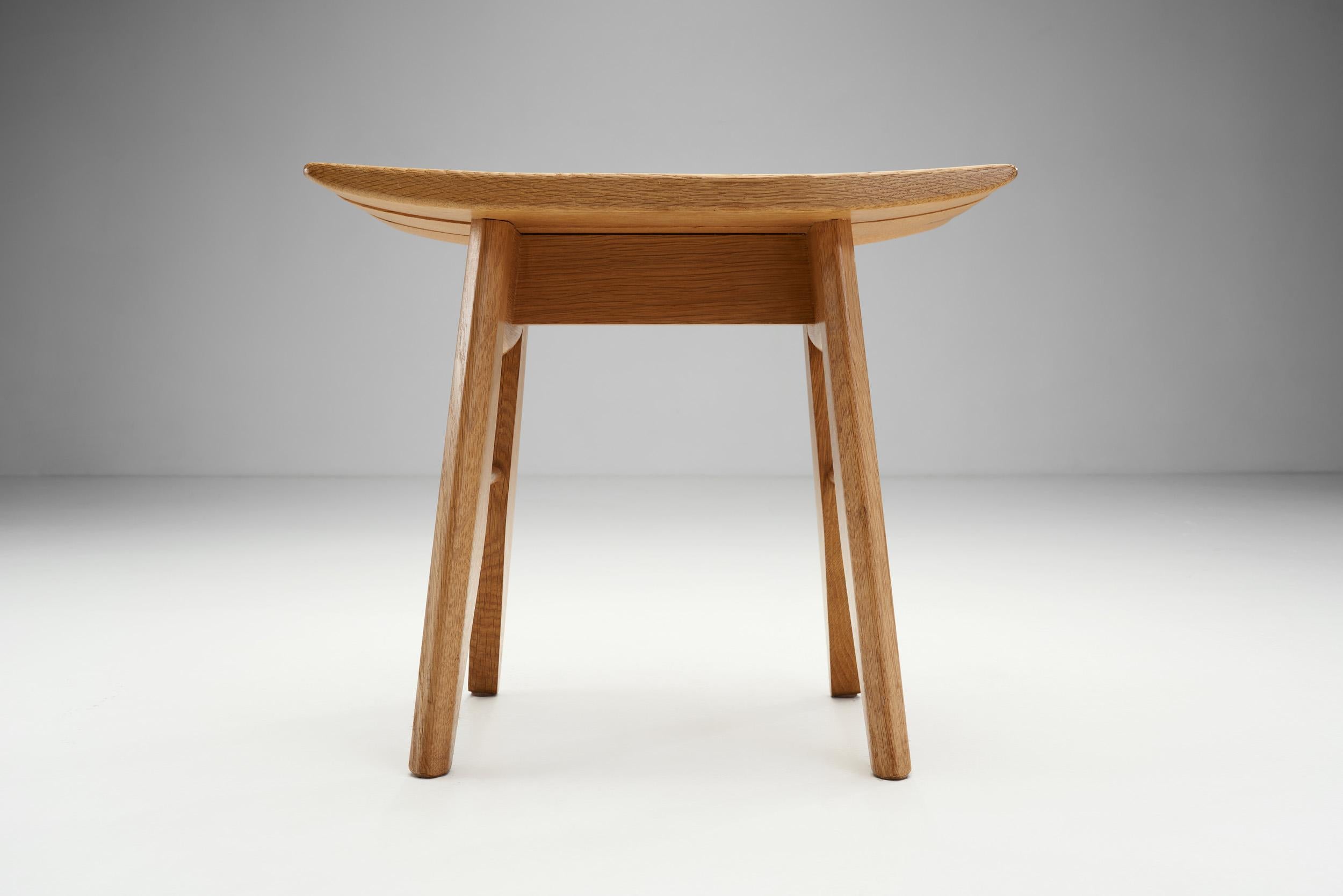 Paar Hocker aus Eichenholz „Thierry“ von Guillerme et Chambron für Votre Maison, Frankreich 1950 im Angebot 3