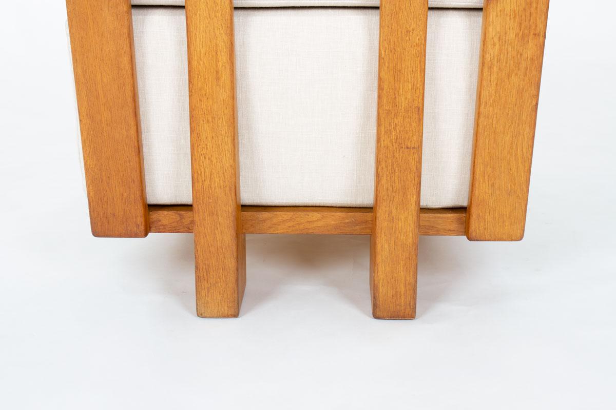 Paire de fauteuils Guillerme&Chambron en Oak Oak massif, années 1950 - Votre Maison Edition en vente 4