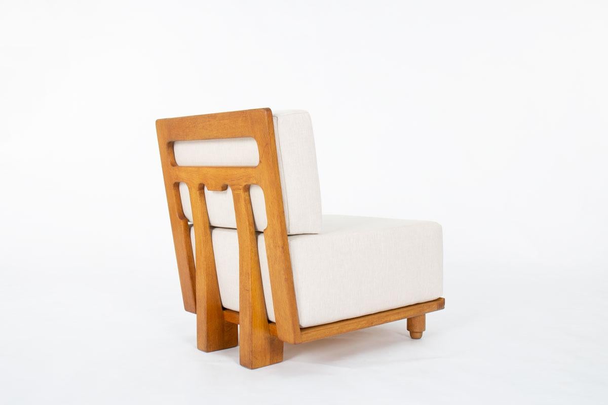 Paire de fauteuils Guillerme&Chambron en Oak Oak massif, années 1950 - Votre Maison Edition en vente 5