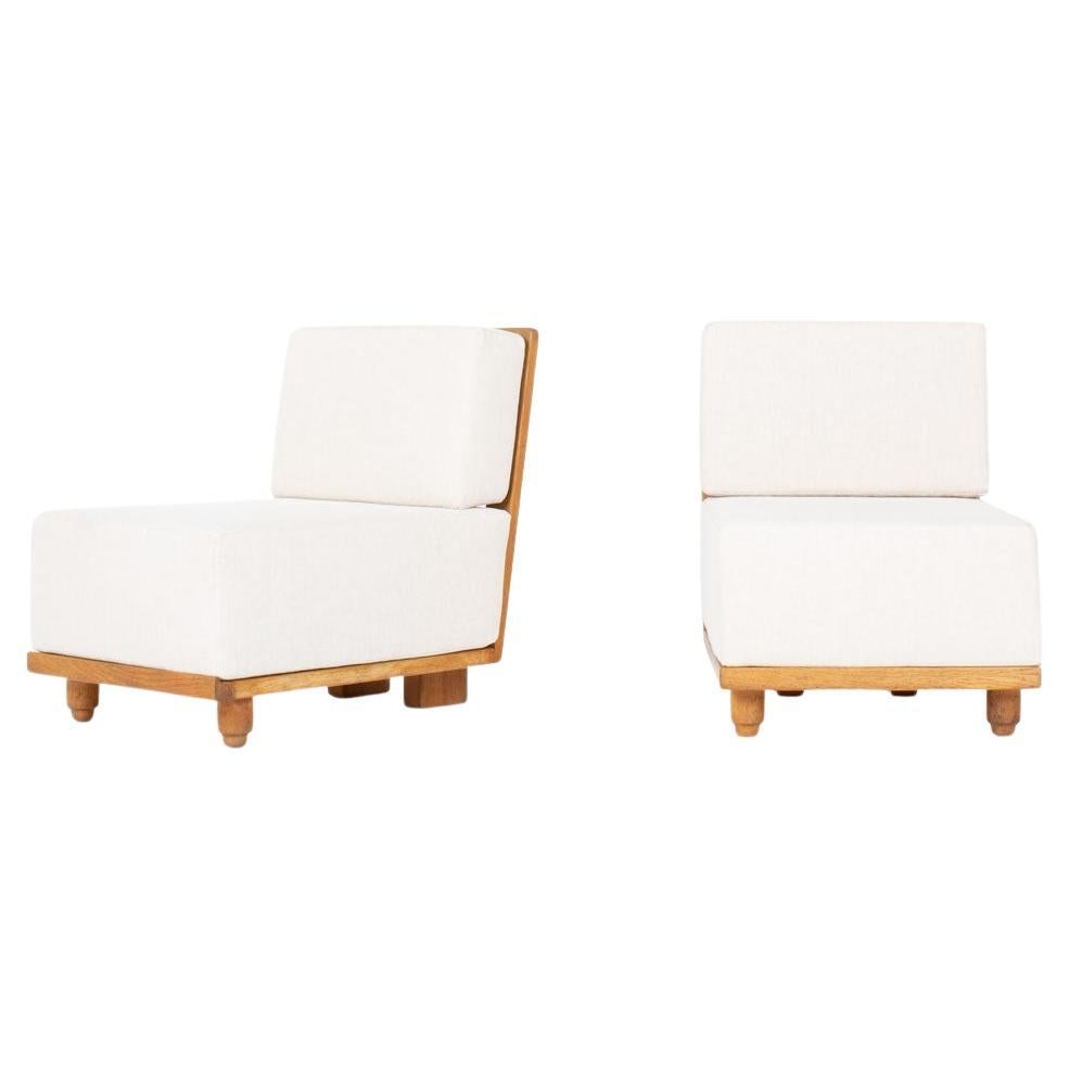 Paire de fauteuils Guillerme&Chambron en Oak Oak massif, années 1950 - Votre Maison Edition en vente