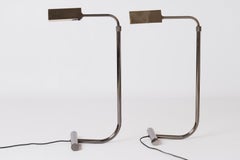 Pair of Gunmetal Adjustable Height Reading Lamps by Roger Nathan - France 1970's