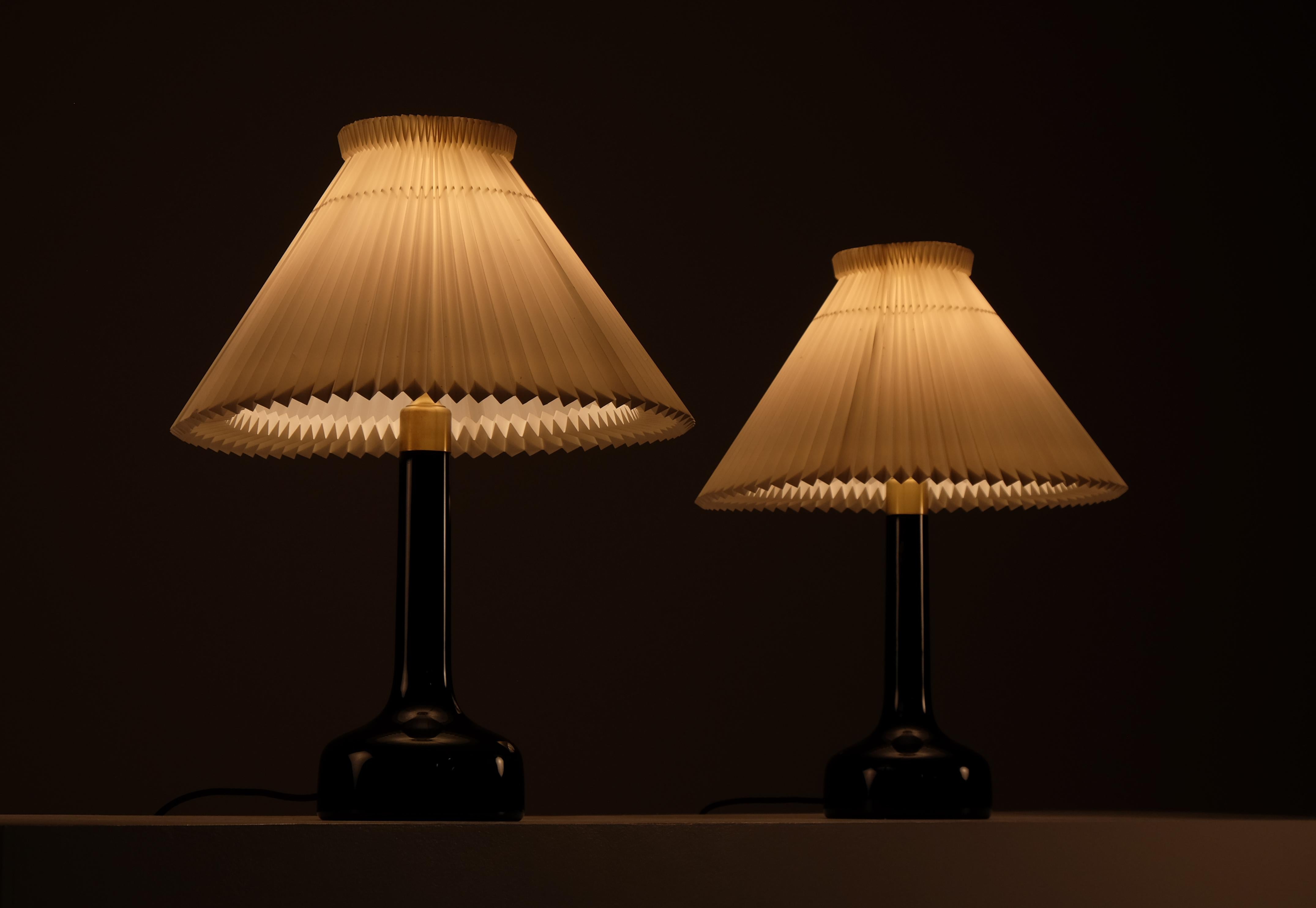 Paire de lampes de table en verre Gunnar Biilmann-Petersen, Danemark, années 1960.