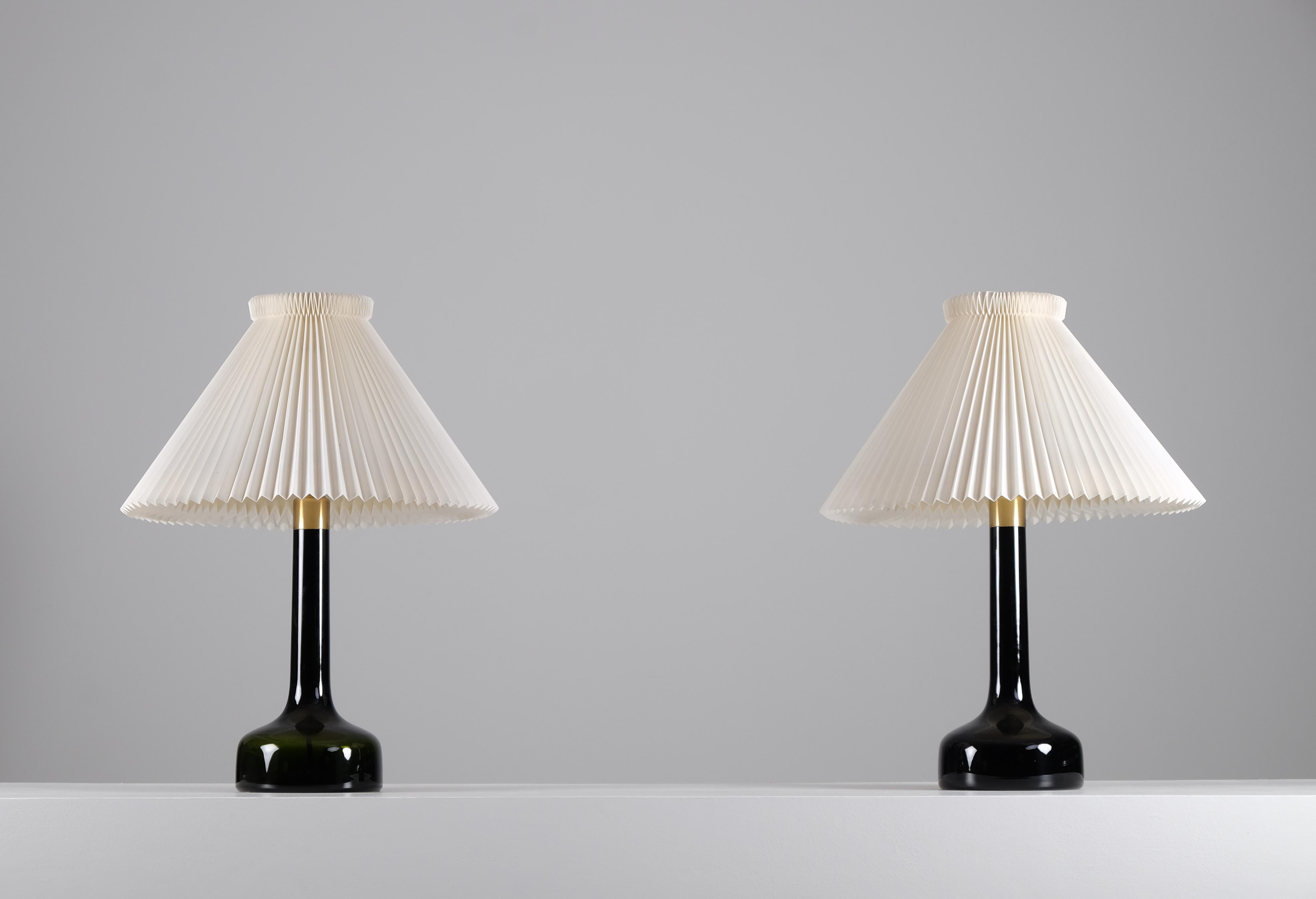 Verre Paire de lampes de table Gunnar Biilmann-Petersen, Danemark, années 1960 en vente