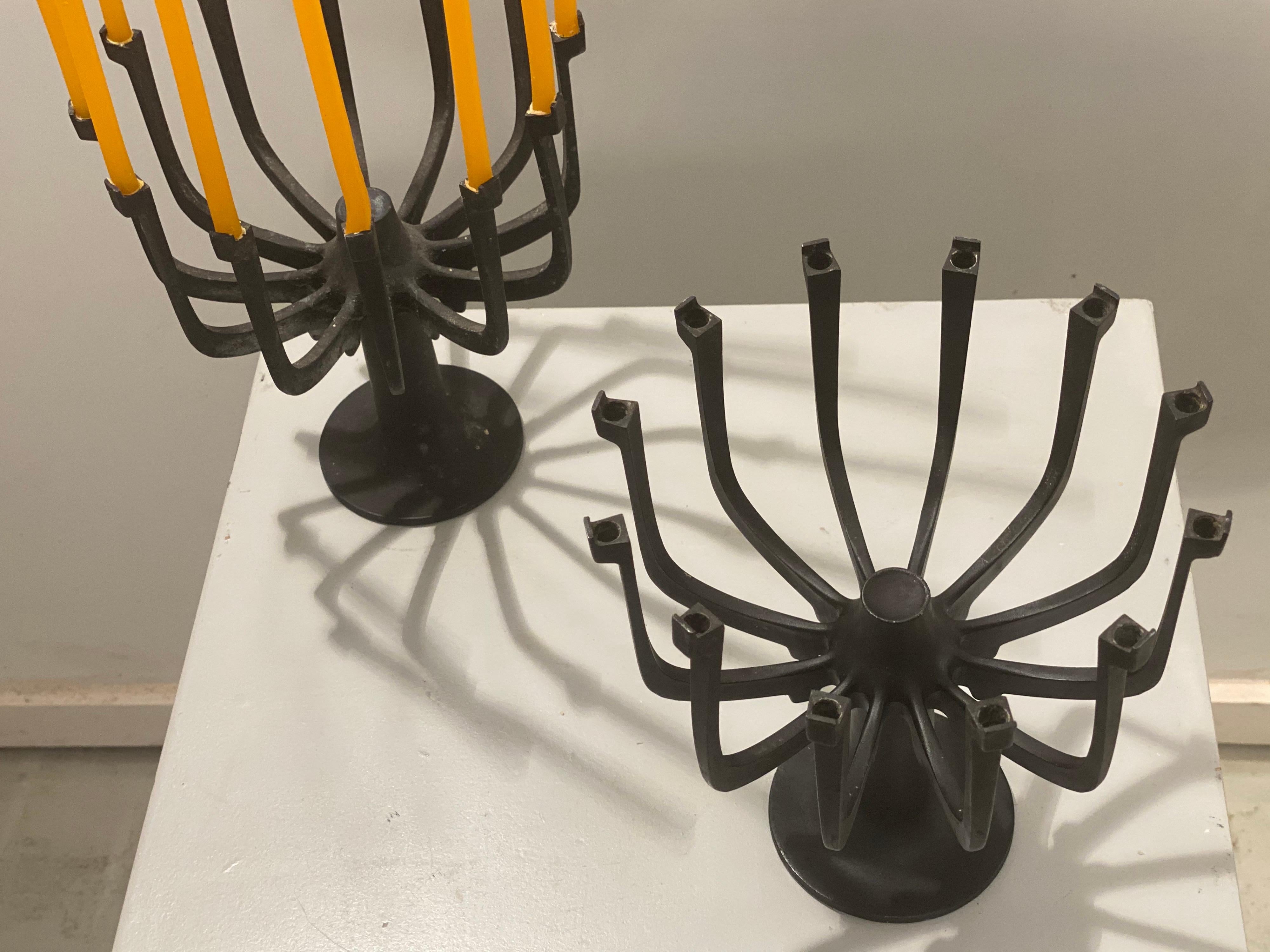 Pair of Gunnar Cyren Aglow 12 Candle Holders for Dansk, 1960s In Good Condition For Sale In Amsterdam, NL