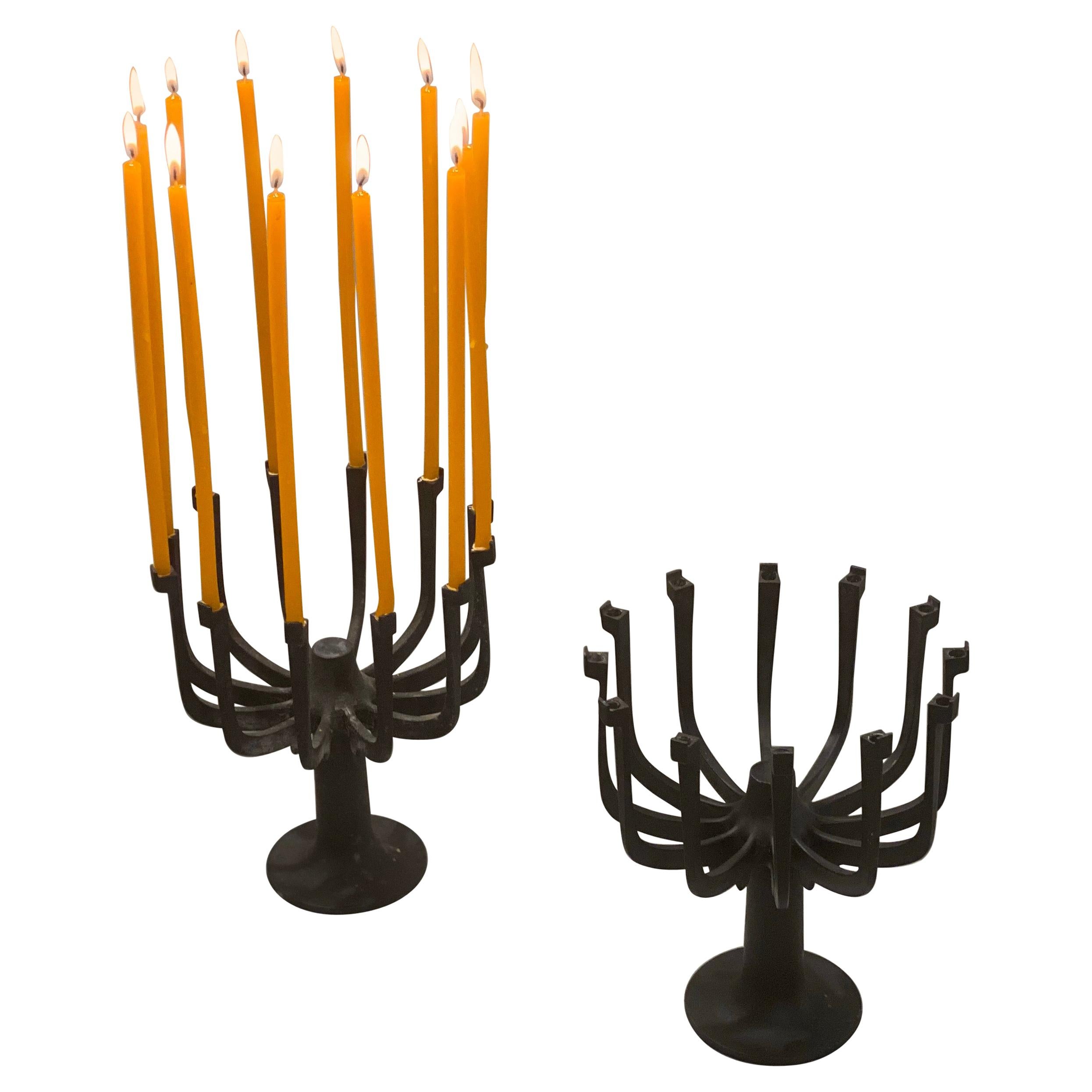 Pair of Gunnar Cyren Aglow 12 Candle Holders for Dansk, 1960s For Sale
