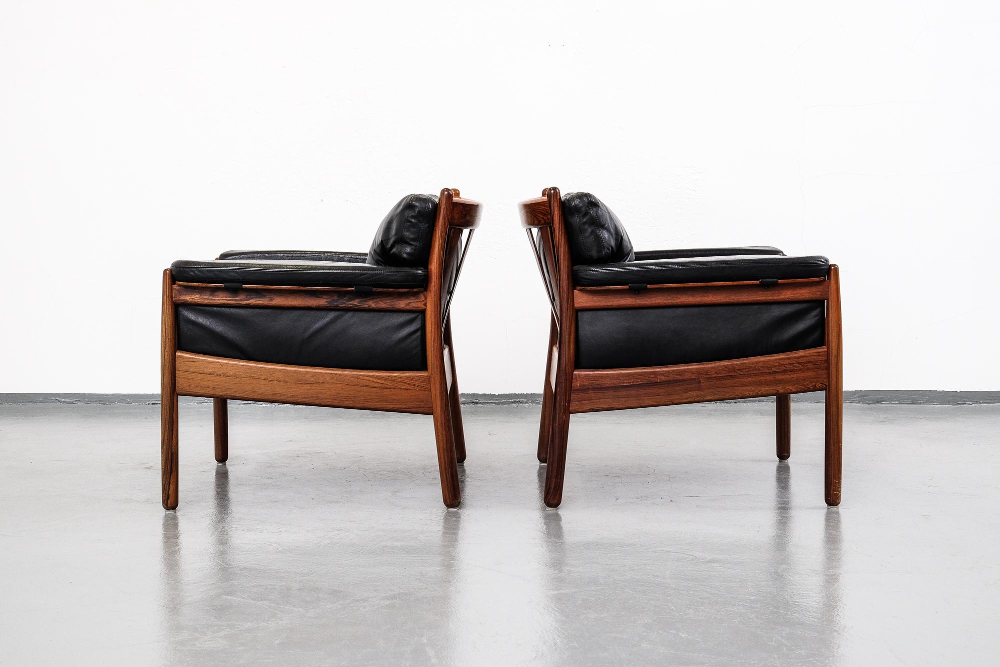Pair of Gunnar Myrstrand Rosewood Easy Chairs by Källemo, Sweden, 1960s 3