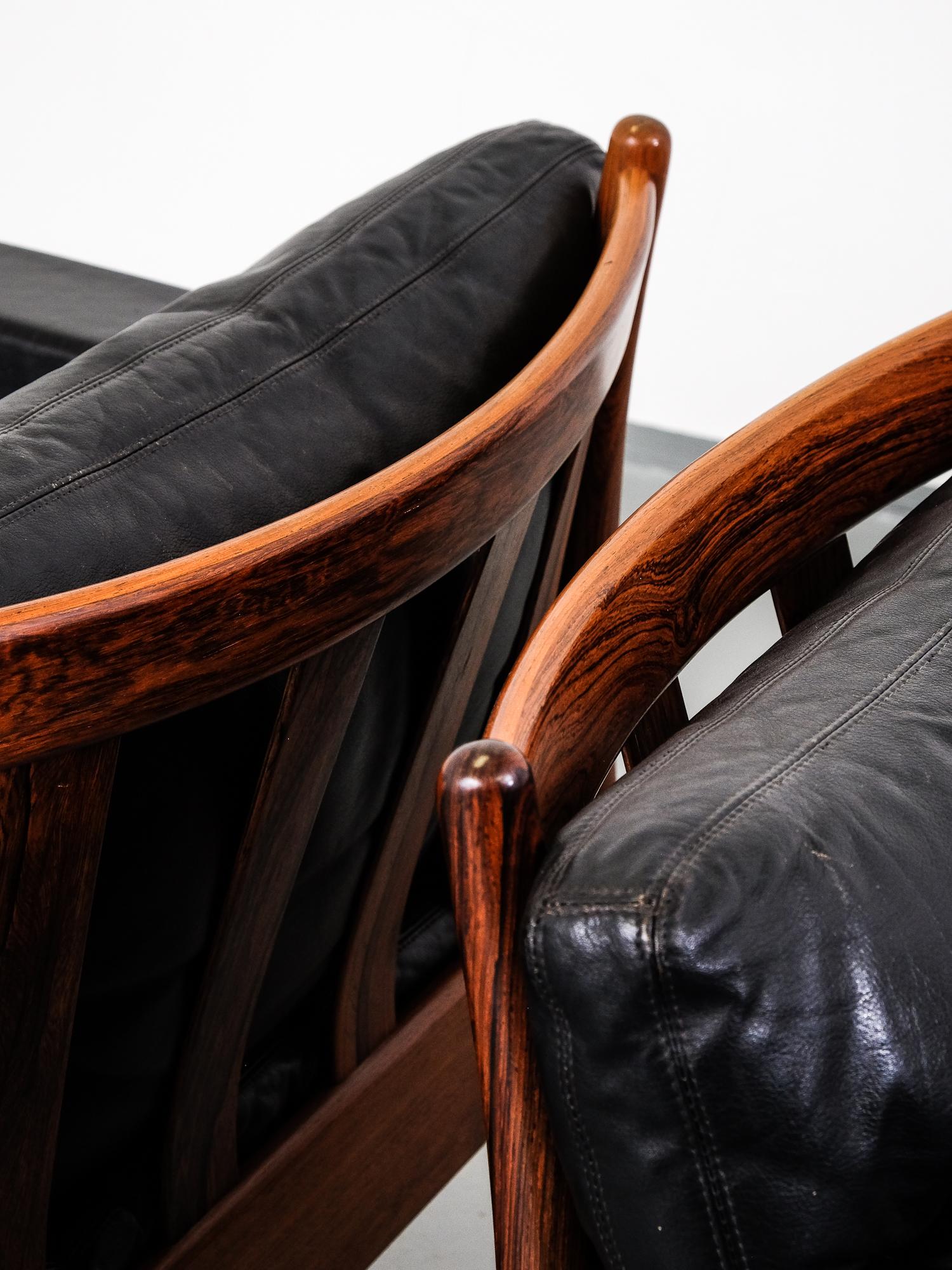 Pair of Gunnar Myrstrand Rosewood Easy Chairs by Källemo, Sweden, 1960s 6